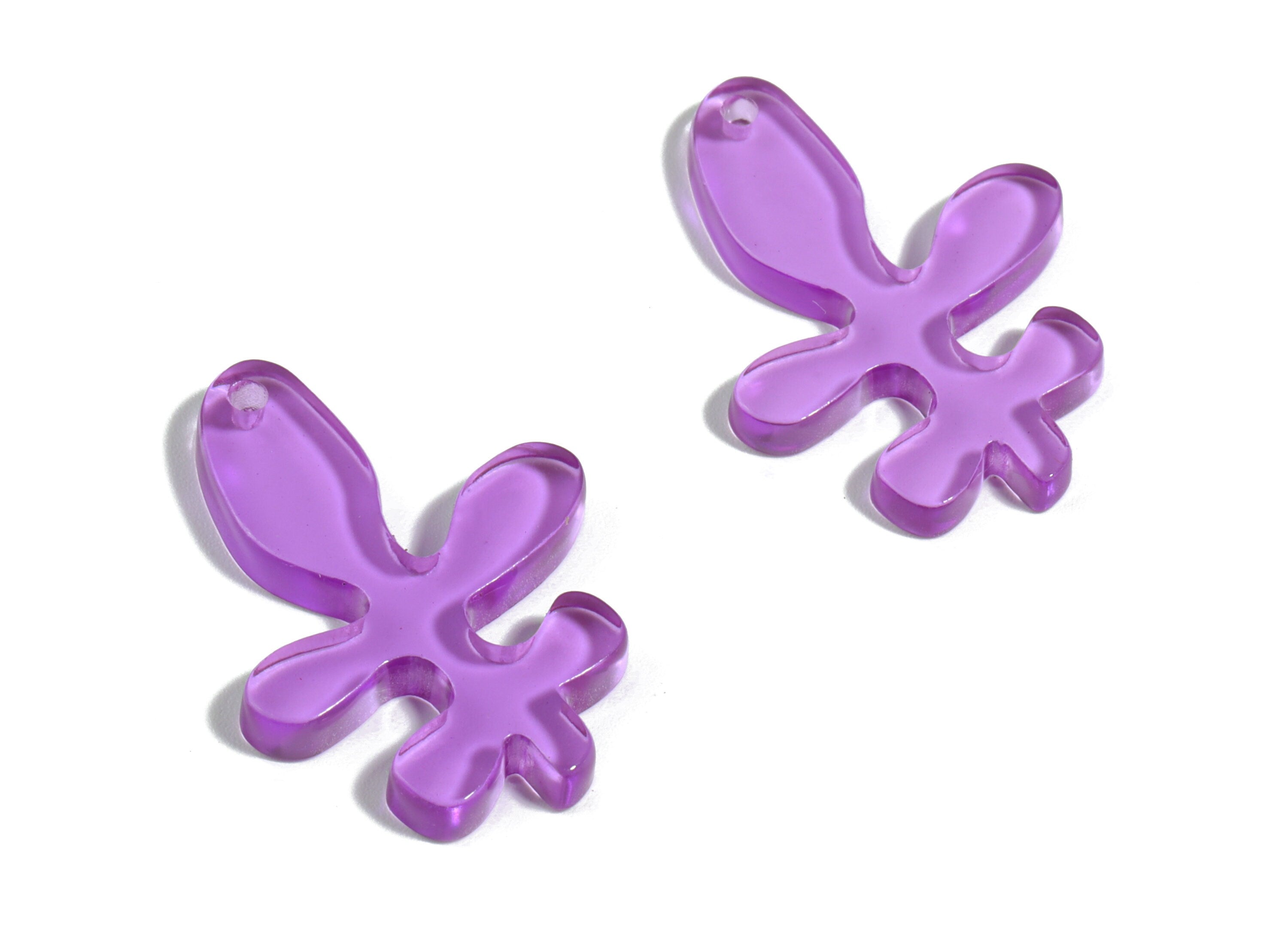 Acrylic Splash Earring Charms - Purple Splash Charm - Earring Findings - Jewelry Supplies - Color Code:A480 - 29.79x22.05x3.03mm - AC1925A - DOMEDBAZAAR