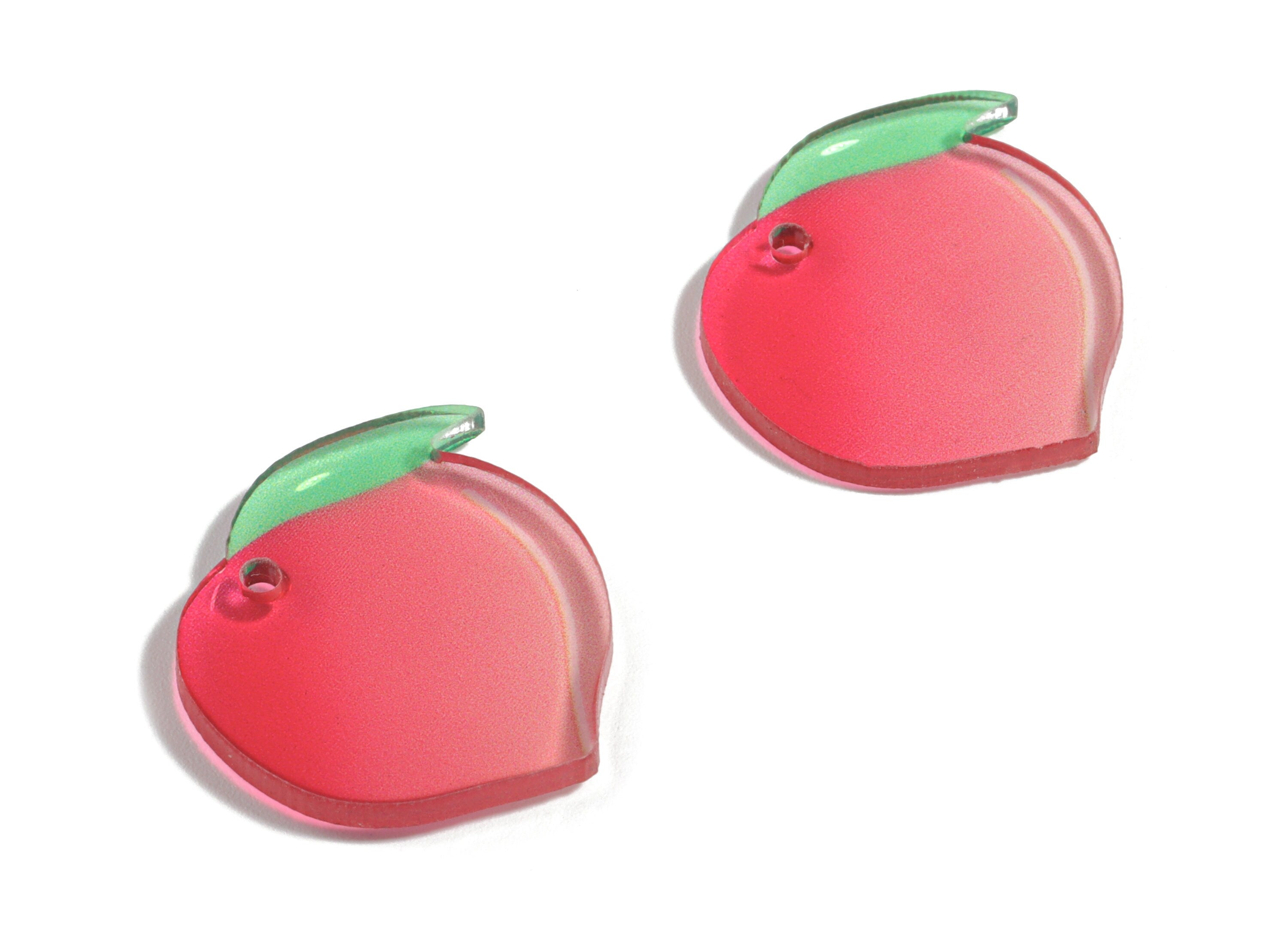 Acrylic Apple Charms - Aplle Earring and  Pandant - Earring Findings - Jewelry Supplies - 22.58x21.14x2.46mm - AC1926 - DOMEDBAZAAR