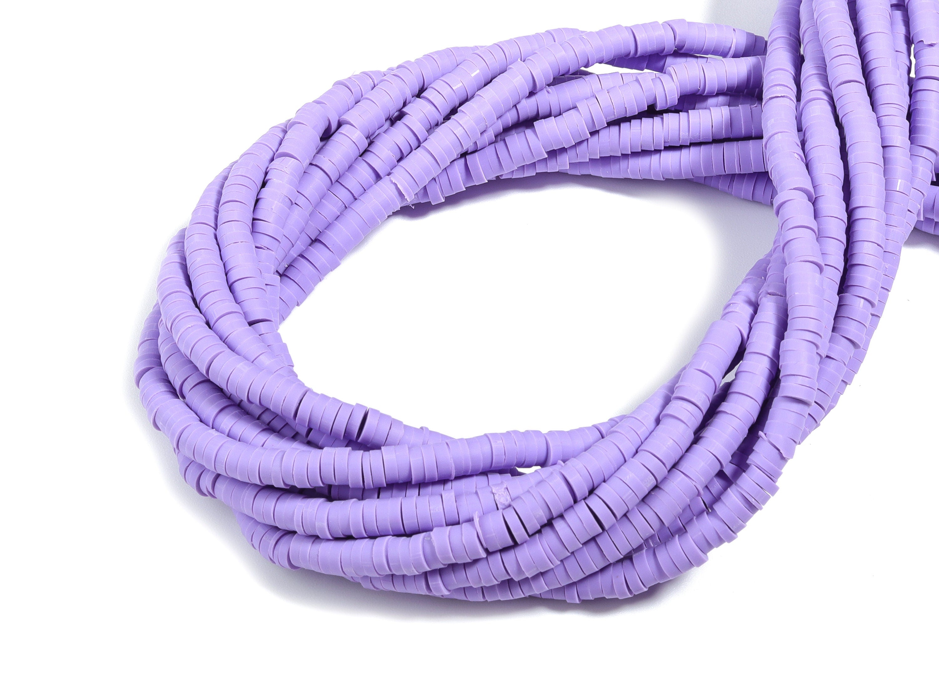 Vinyl Heishi Beads Clay Disc - 3.4mm African Color Disc Spacer Bead-Polymer Clay Round Bead 15.75&quot;&quot; / 1 strand - 400x3.4x1mm - NS1064-P4 - DOMEDBAZAAR