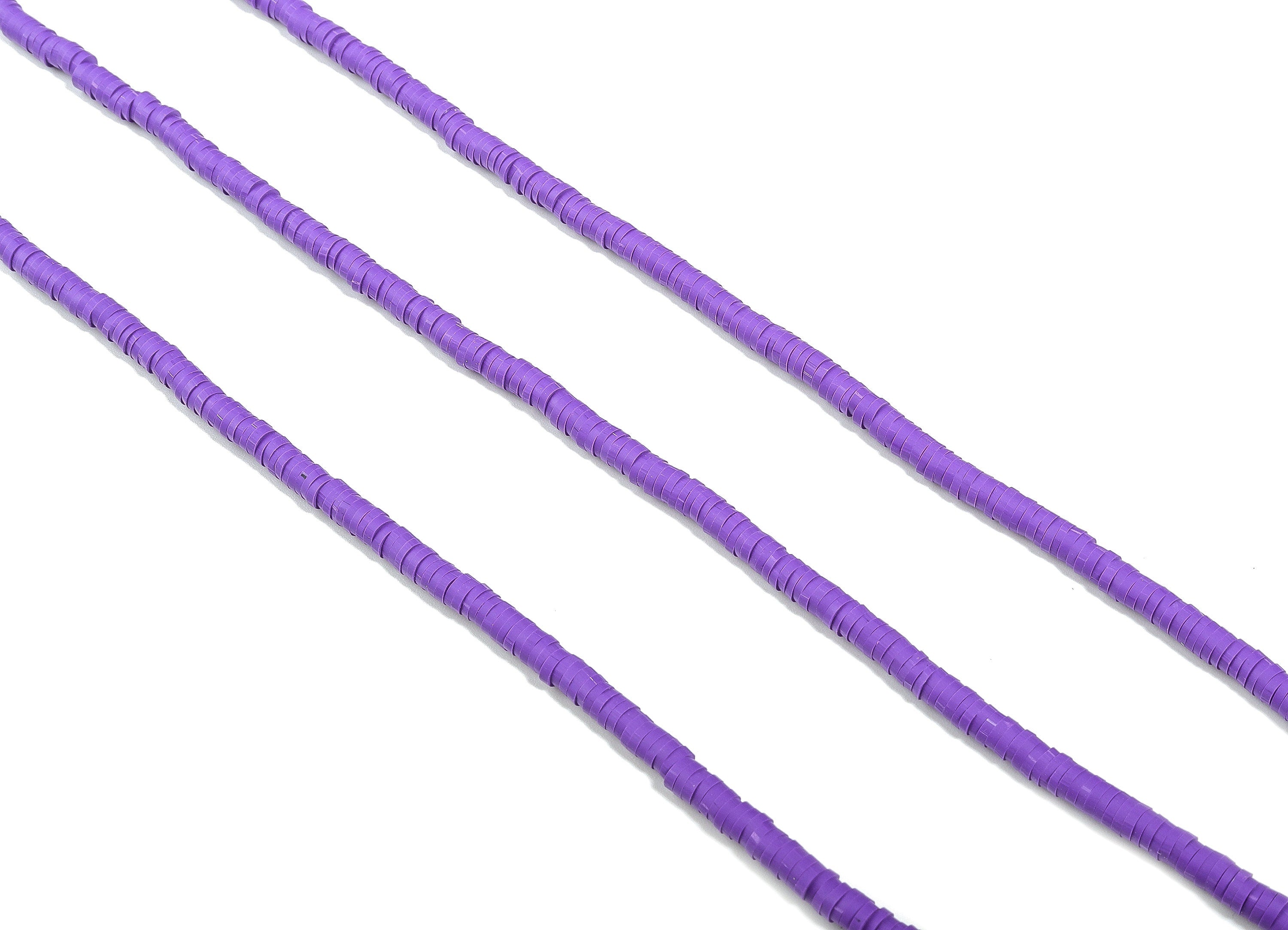 Vinyl Heishi Beads Clay Disc - 3.4mm African Color Disc Spacer Bead-Polymer Clay Round Bead 15.75&quot;&quot; / 1 strand - 400x3.4x1mm - NS1064-P12 - DOMEDBAZAAR