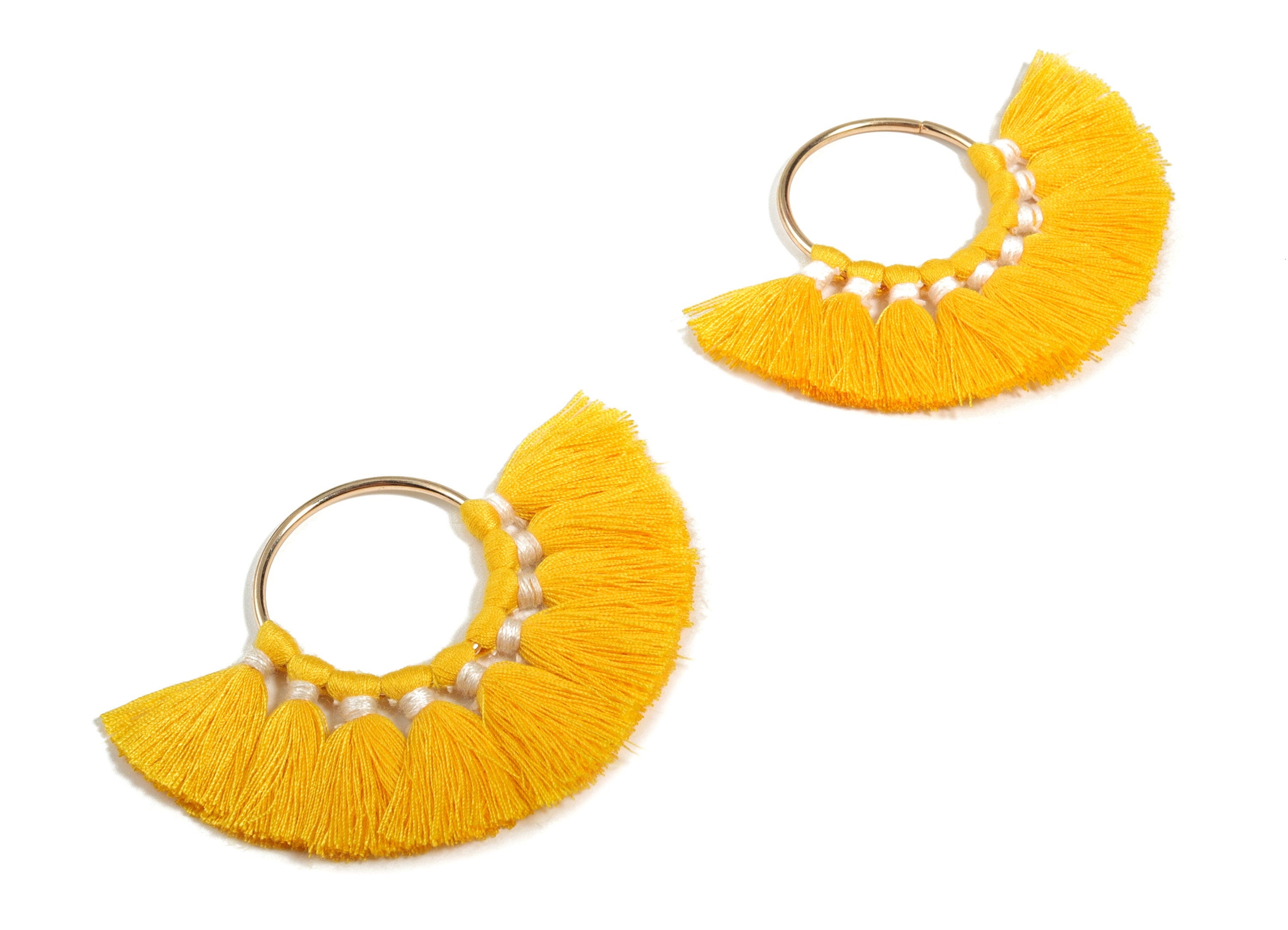 Fan Tassel Earring Charms With Ring - Tassel Earring Pendant - Fan Ring Earrings - Earring Accessories - 55.63x35.45x3.17mm - TS1150K - DOMEDBAZAAR