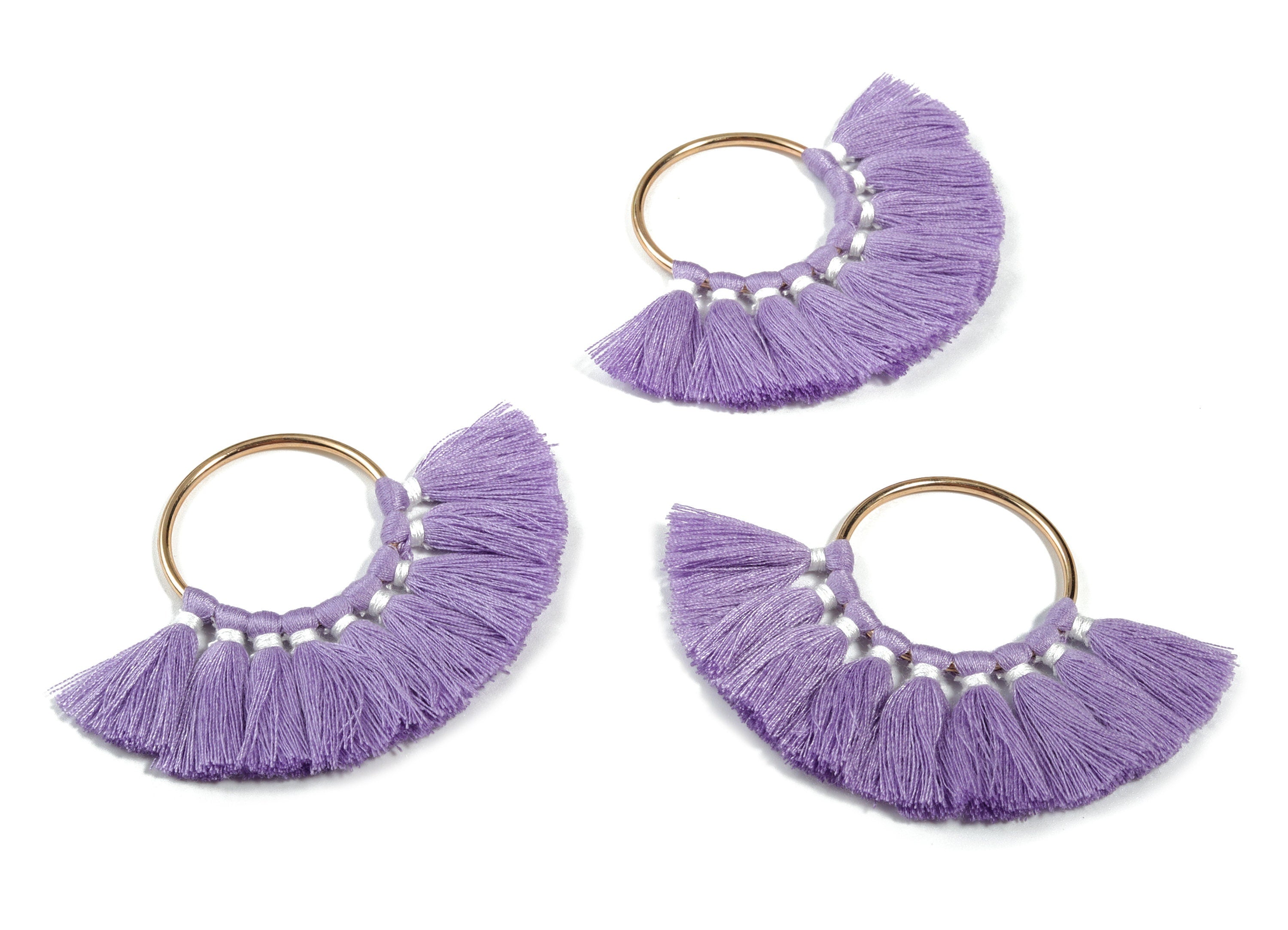 Fan Tassel Earring Charms With Ring - Tassel Earring Pendant - Fan Ring Earrings - Earring Accessories - 55.63x35.45x3.17mm - TS1150N - DOMEDBAZAAR