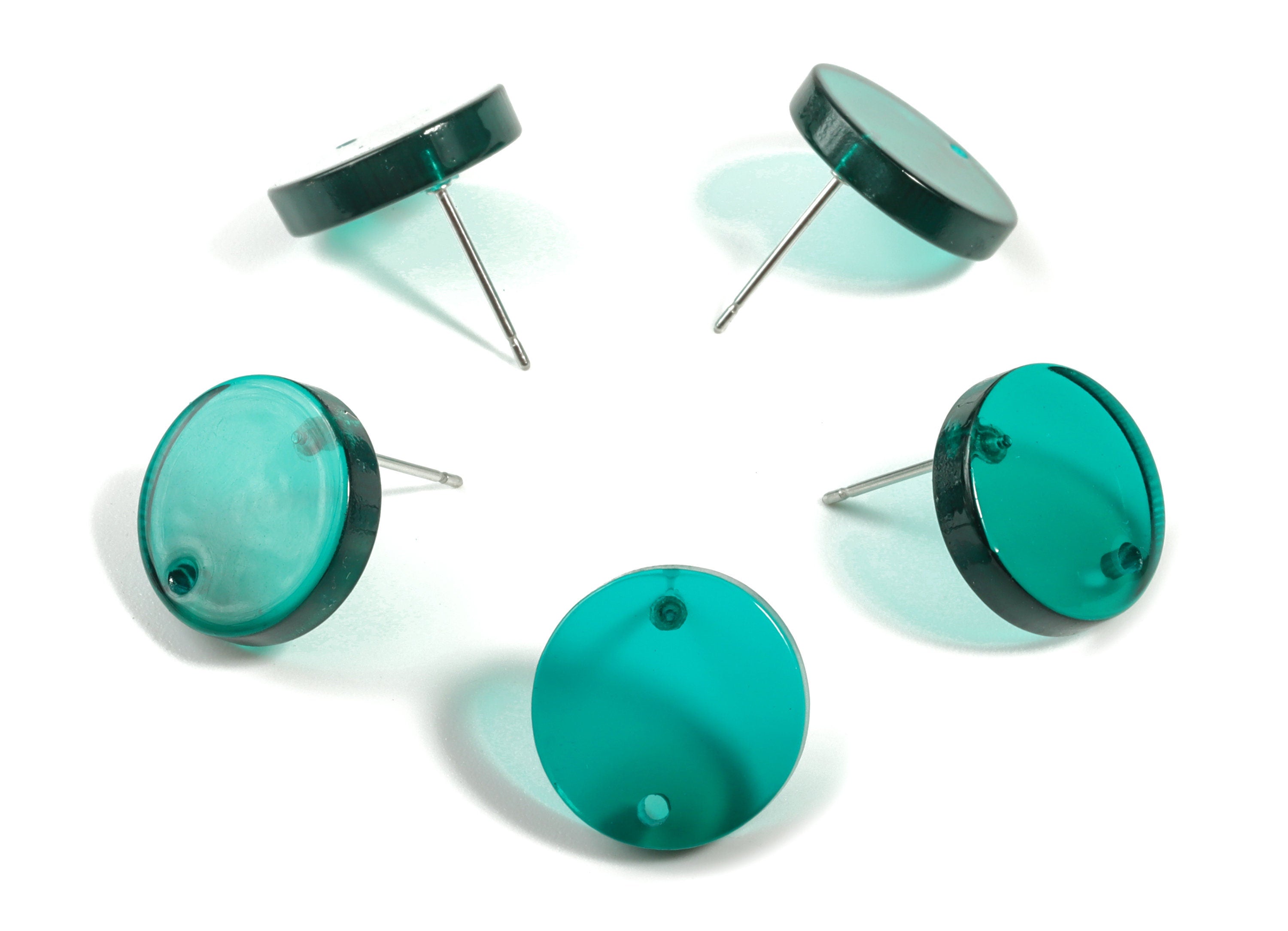 Acrylic Mini Circle Earring Stud - Mini Round Post - Earring Findings - Jewelry Supplies - Color Code:A463 - 14.79x14.79x2.68mm - AC1902B - DOMEDBAZAAR