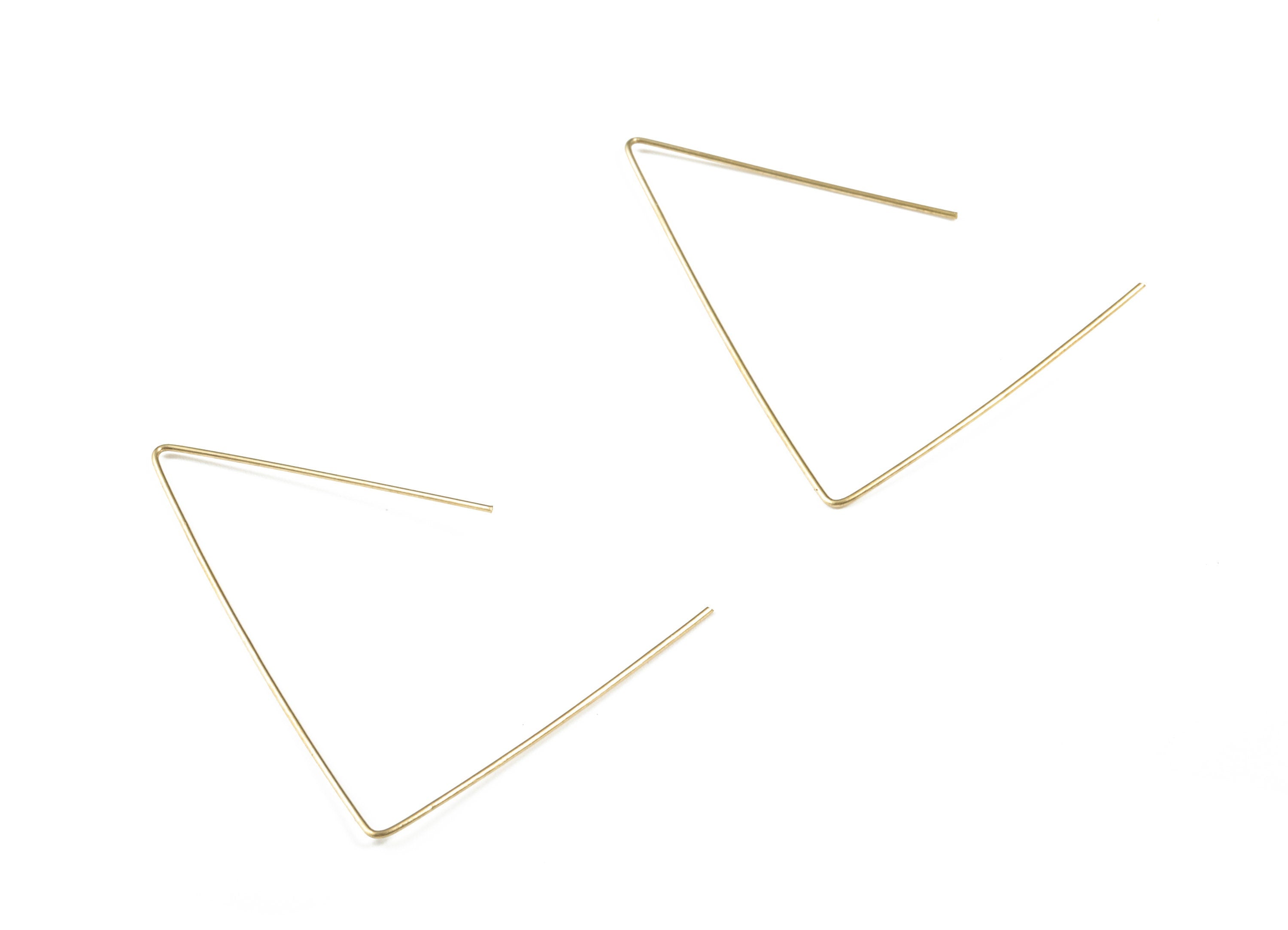 Brass Wire Ear Hook - Raw Brass Geometric Earring Wires - Perfect For VINYL Heishi Beads Clay Disc - Jewelry Supplies - 47x40x0.7mm - PP3563 - DOMEDBAZAAR