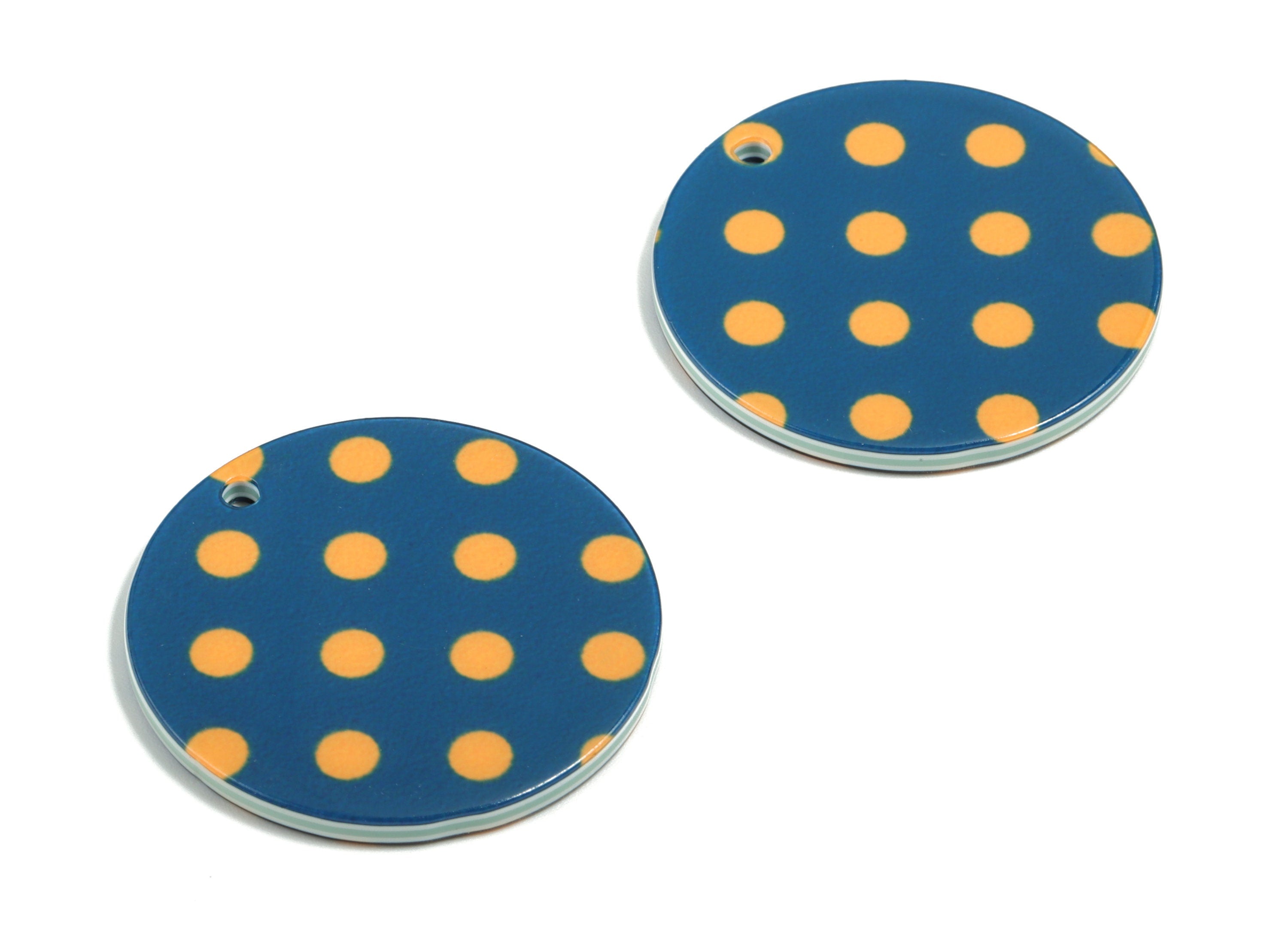 Acrylic Round Charms - Circle Earring and  Pandant - Earring Findings - Jewelry Supplies - 34.61x34.61x2.68mm - AC1934A - DOMEDBAZAAR