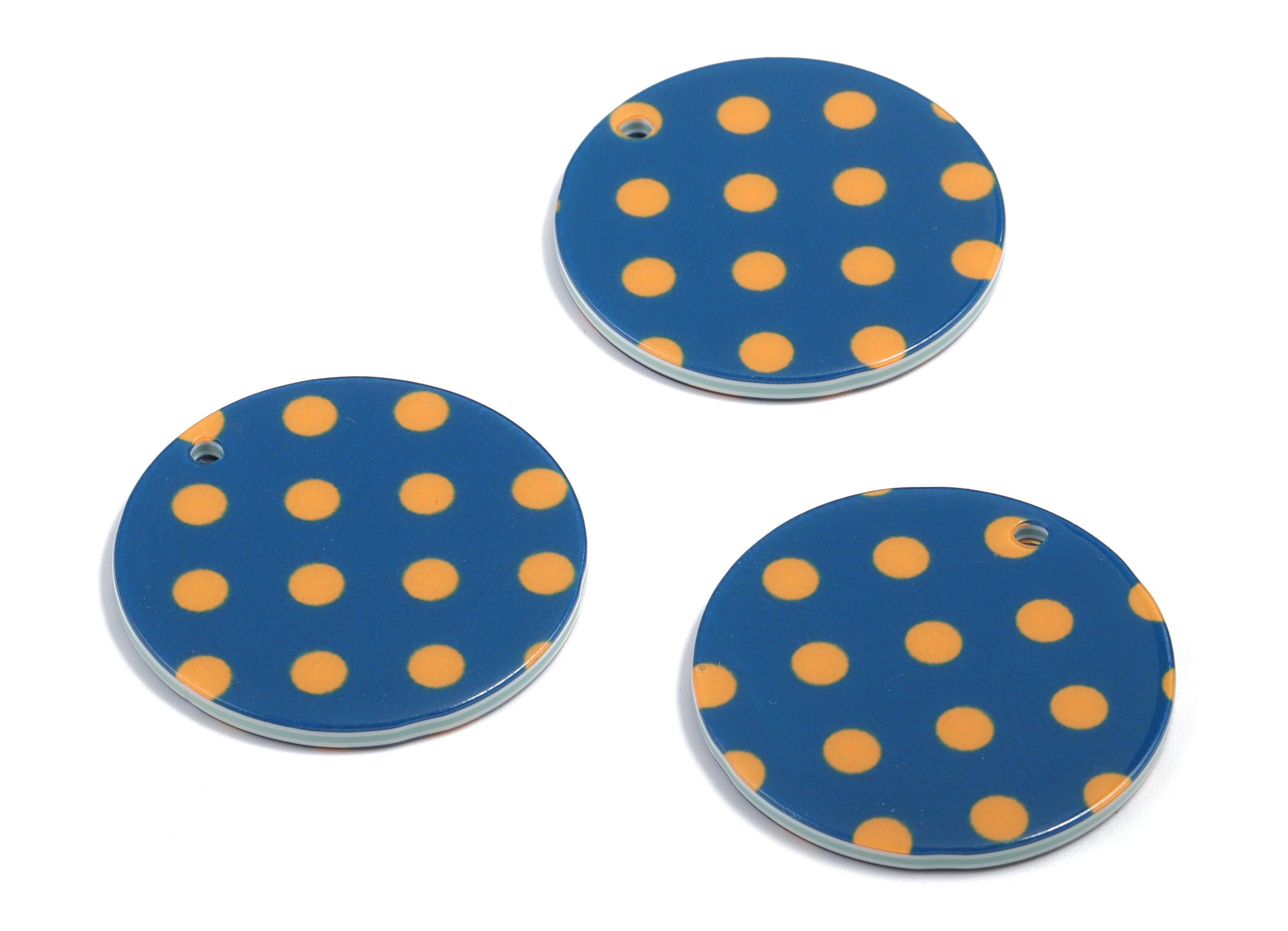 Acrylic Round Charms - Circle Earring and  Pandant - Earring Findings - Jewelry Supplies - 34.61x34.61x2.68mm - AC1934A - DOMEDBAZAAR