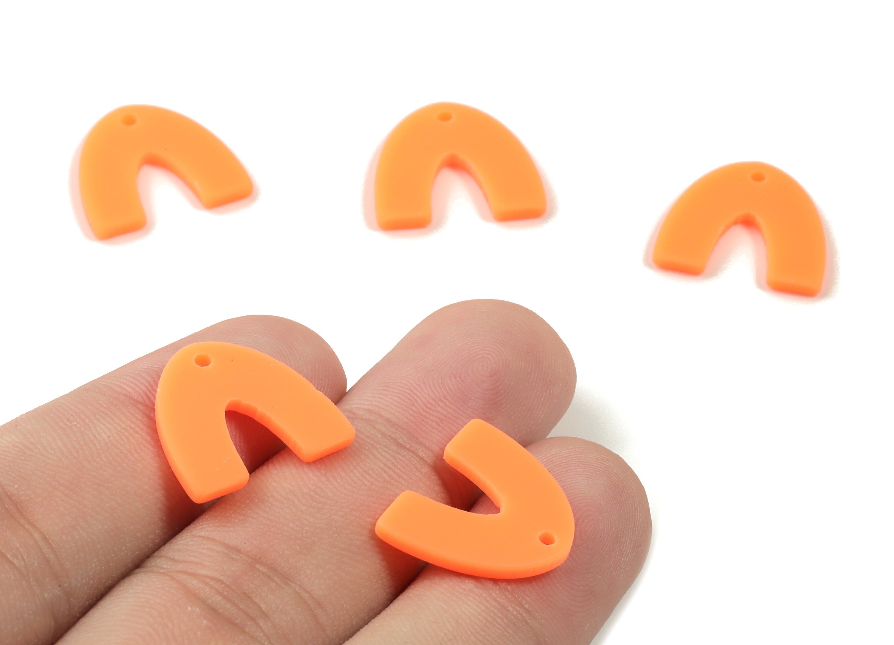 Acrylic Mini U Earring Charms - Matte Mini Geometric Earring - Jewelry Supplies - Color Code:A482 - 17.38x15.59x2.21mm - AC1890G - DOMEDBAZAAR