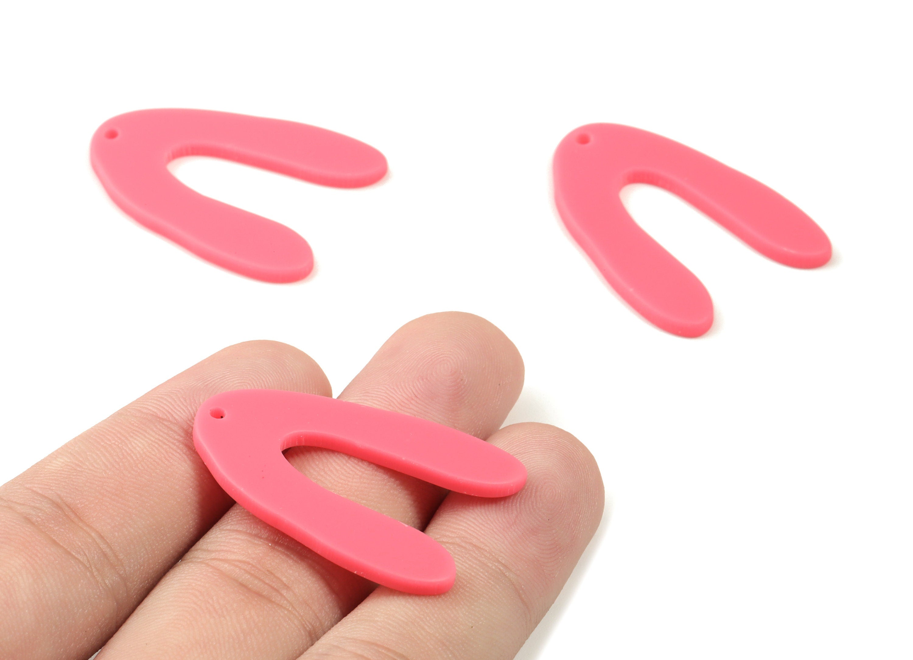 Acrylic U Earring Charm - Matte U Charms - Earring Findings - Jewelry Supplies - Color Code:A484 - 35.19x25.2x2.36mm - AC1881E - DOMEDBAZAAR
