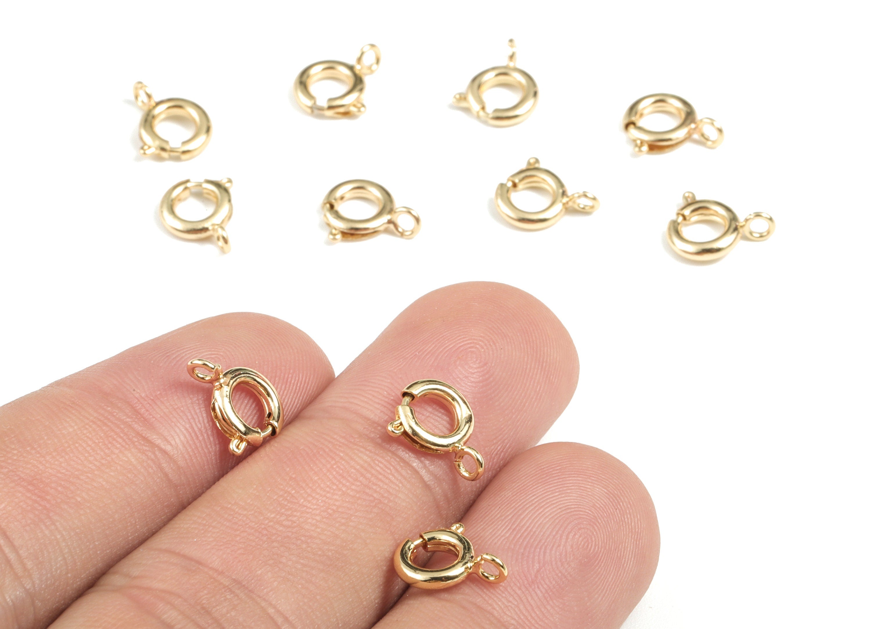 Brass Trigger Clasps - Gold Parrot Clasp - 18K Real Gold Plated  Brass Round - Jewelry Supplies - 9.98x8.16x1.71mm - RGP2702 - DOMEDBAZAAR