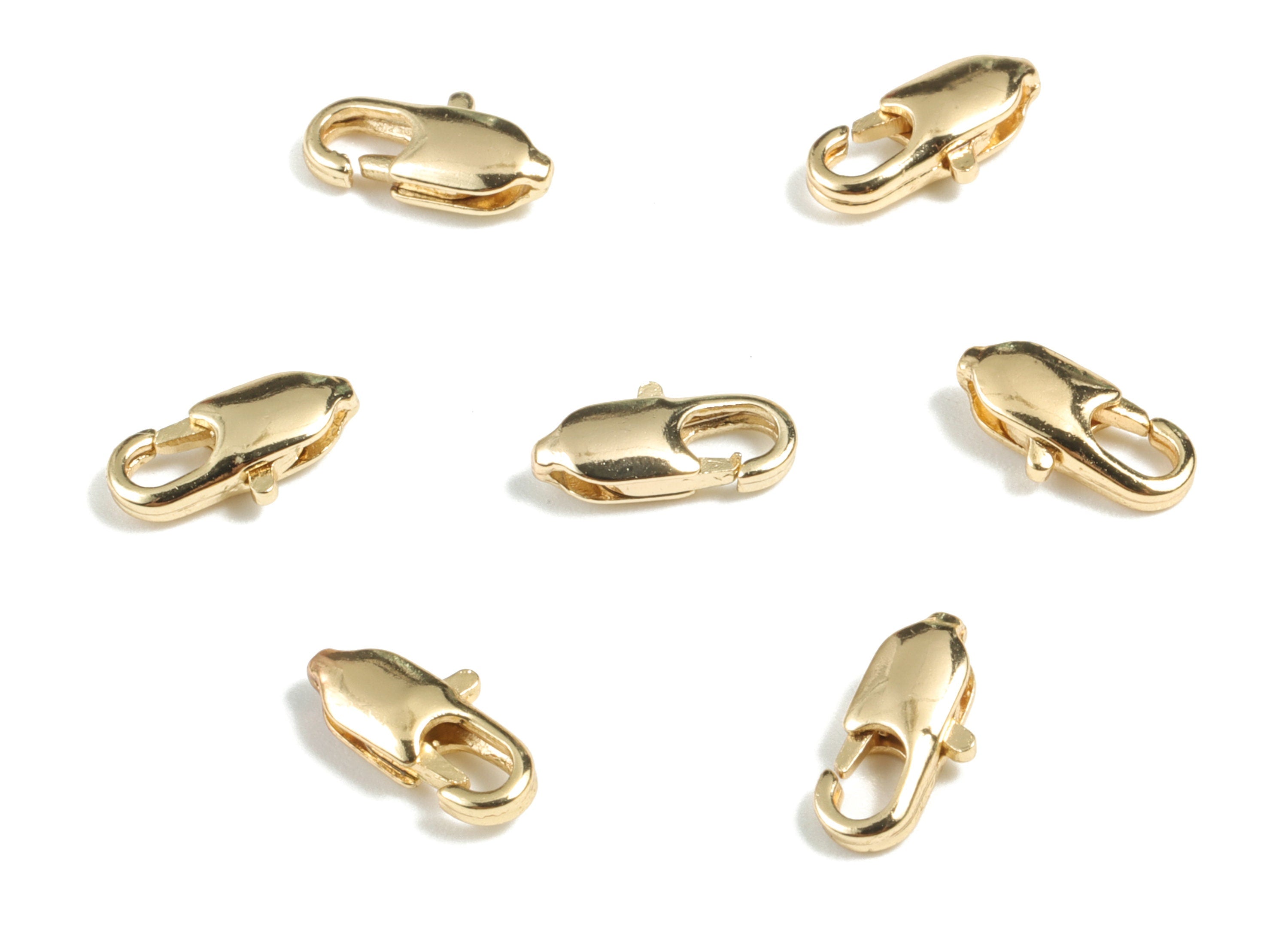 Gold Parrot Clasp - 18K Real Gold Plated Brass - 803 Lobster Claw Clasps - Jewelry Supplies - 10.36x5.42x2.79mm - RGP2695 - DOMEDBAZAAR
