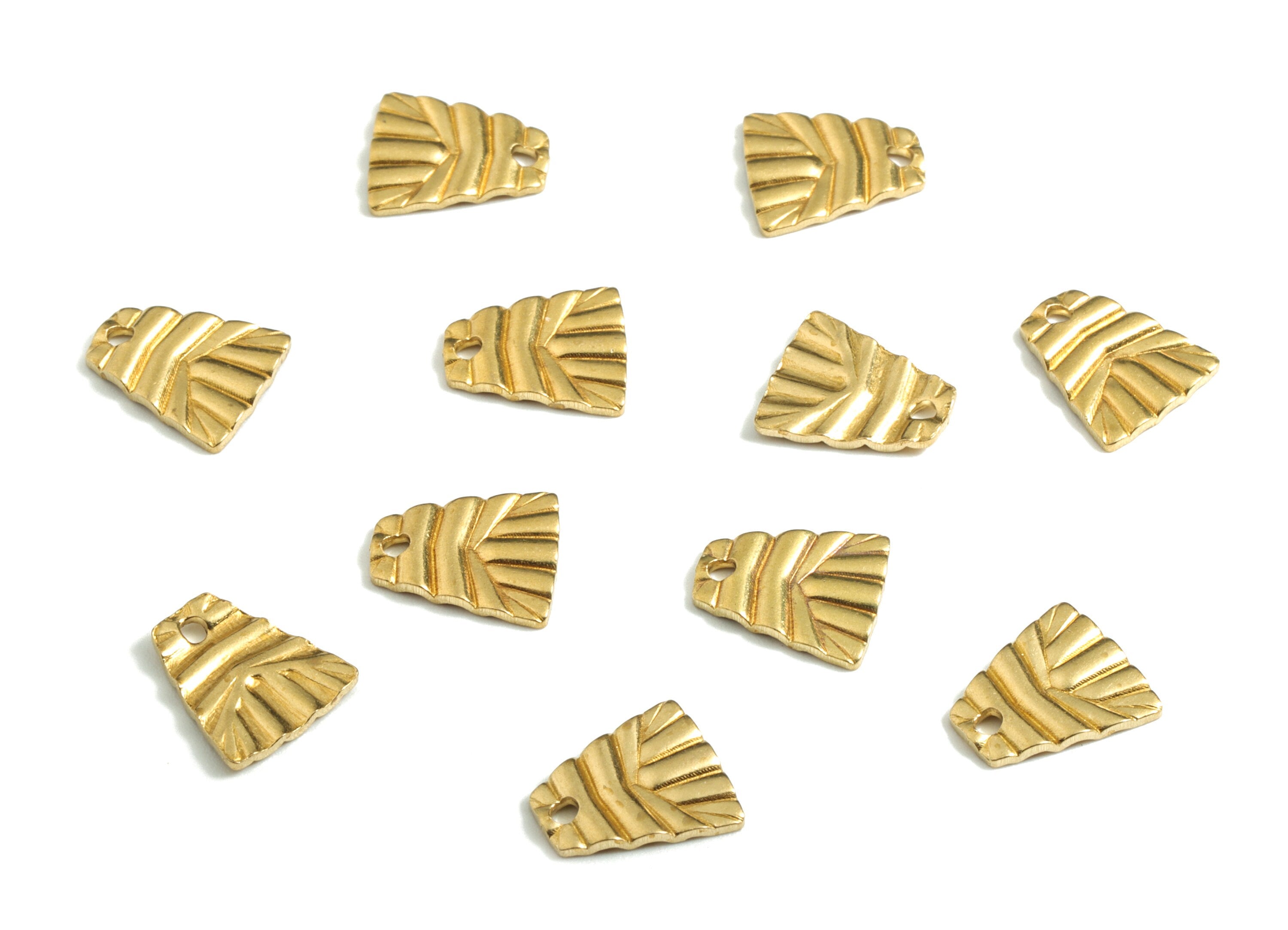 Brass Deltoid Earring Charms - Raw Brass Deltoid Pendant - Earring Findings - Jewelry Supplies - 10.58x9.19x1.29mm - PP3568 - DOMEDBAZAAR