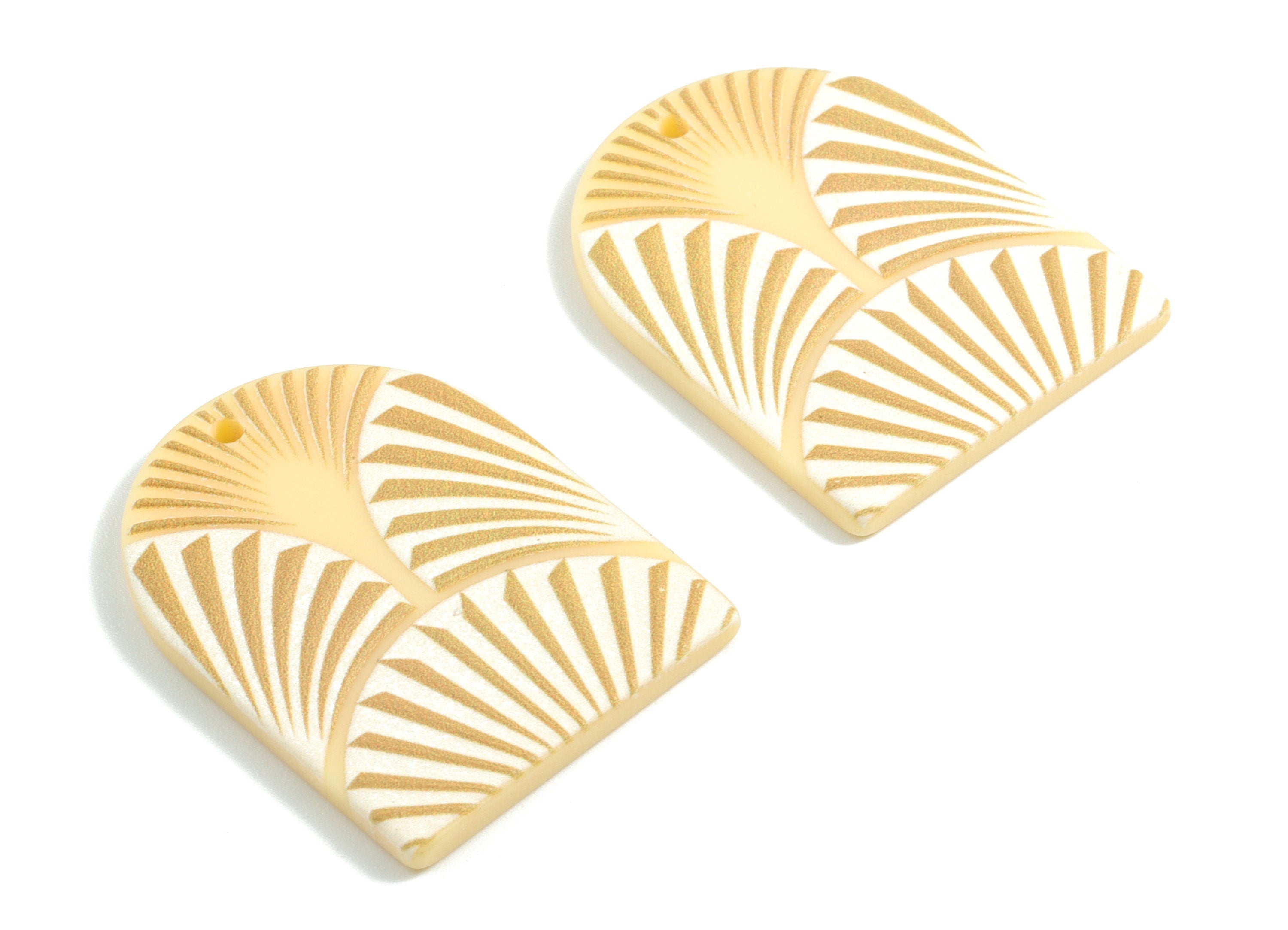 Acrylic Semi Ellipse Earring Charms - Acrylic D Earrings - Earring Findings - Jewelry Supplies - 35.5x27.55x3.02mm - AC1976A - DOMEDBAZAAR