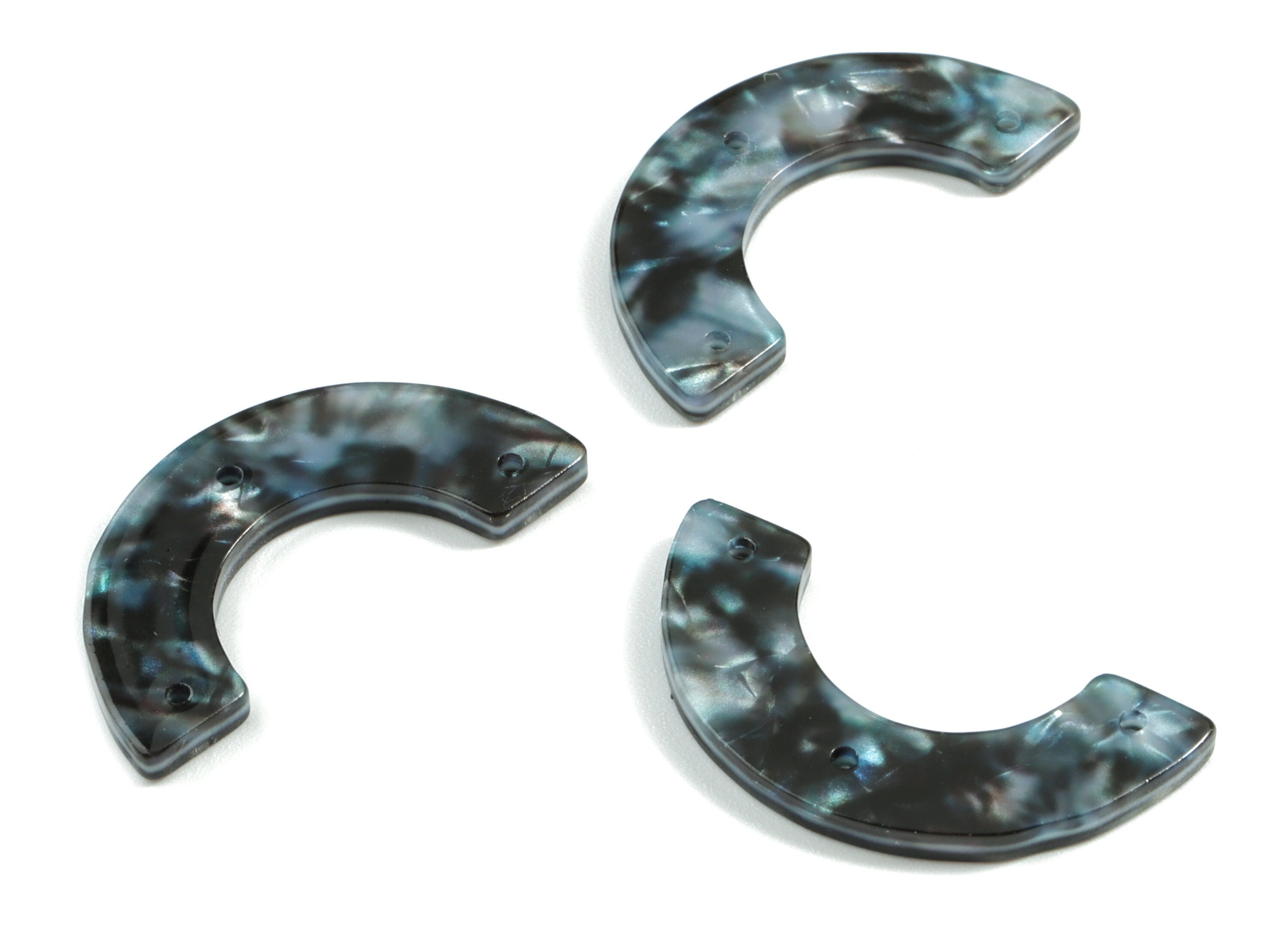 Acetate U Earring Connector - Horsehoe 3 Holes Earring Charm - Jewelry Supplies - Color Code: A485 - 29.95x15.1x2.46mm - AC1355-A485 - DOMEDBAZAAR