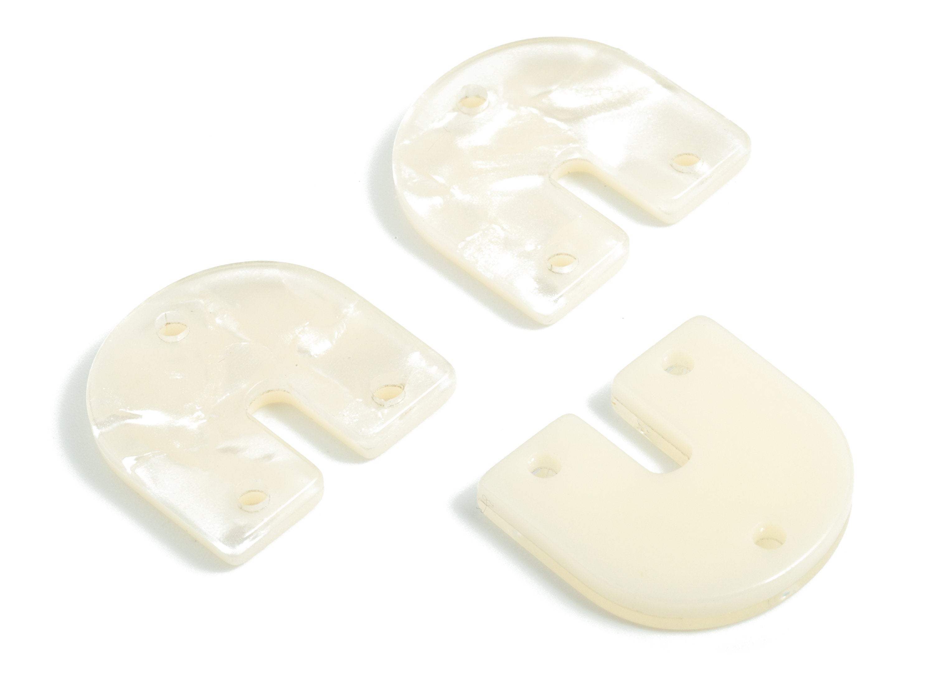 Acrylic U Earring Connectors - Horsehoe 3 Holes Earring Charms - Jewelry Supplies - Color Code: A31 - 16.92x16x2.42mm - AC1467-A31 - DOMEDBAZAAR