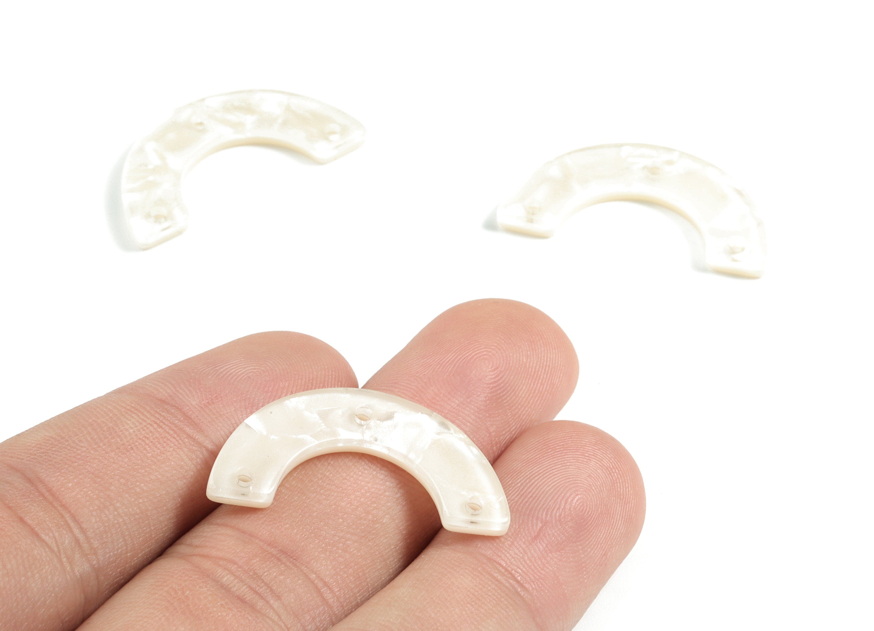 Acrylic U Earring Connector - Horsehoe 3 Holes Earring Charm - Jewelry Supplies - Color Code: A431 - 29.95x15.1x2.46mm - AC1355-A31 - DOMEDBAZAAR