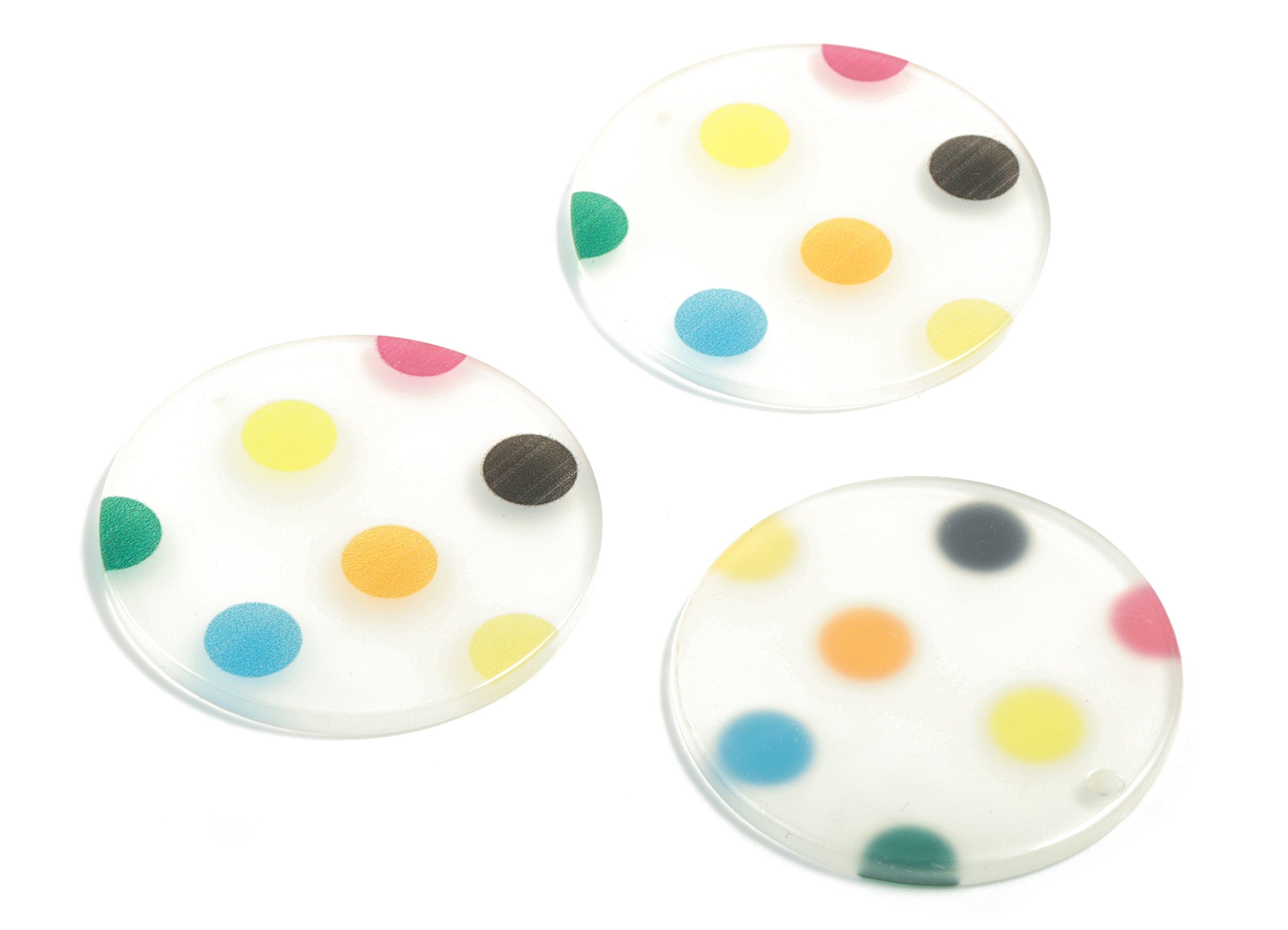 Acrylic Round Charms - Circle Earring and  Pendant - Earring Findings - Jewellery Supplies - 34.62x34.62x2.33mm - AC1935B - DOMEDBAZAAR