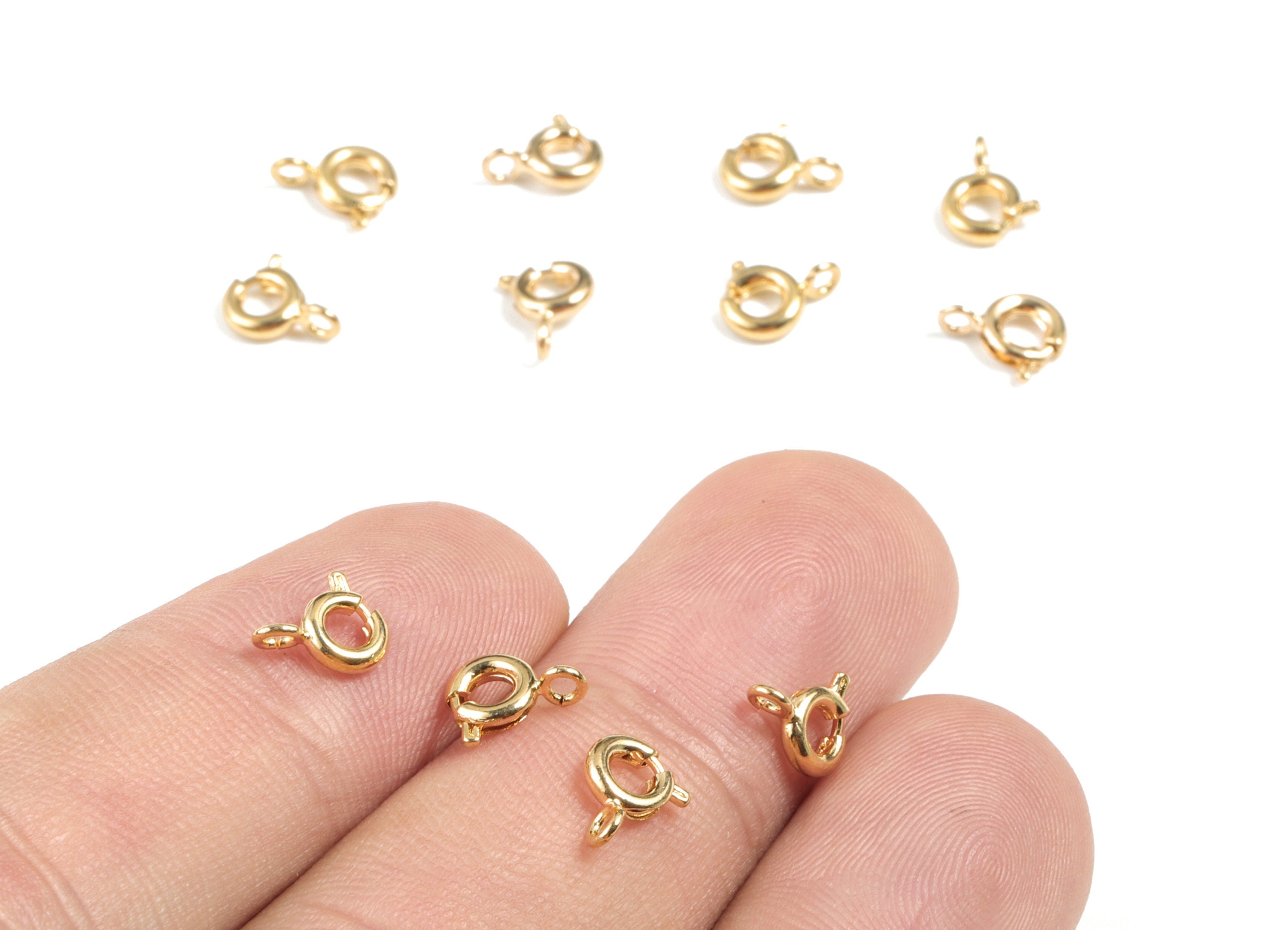 Brass Trigger Clasps - Gold Parrot Clasp - 18K Real Gold Plated  Brass Round - Jewelry Supplies - 8.6x6.89x1.66mm - RGP2696 - DOMEDBAZAAR