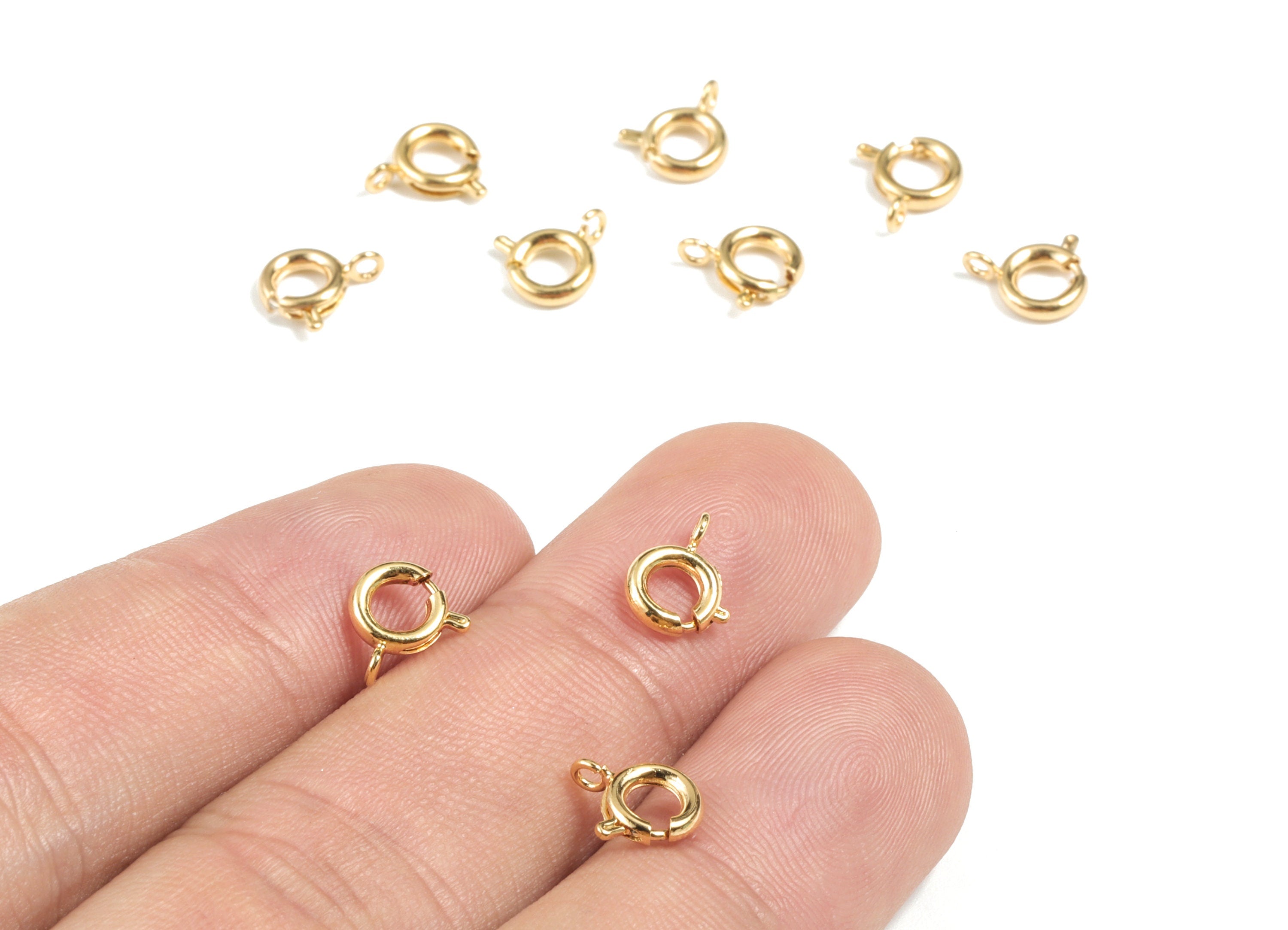 Brass Trigger Clasps - Gold Parrot Clasp - 18K Real Gold Plated  Brass Round - Jewelry Supplies - 7.8x6.12x1.64mm - RGP2697 - DOMEDBAZAAR