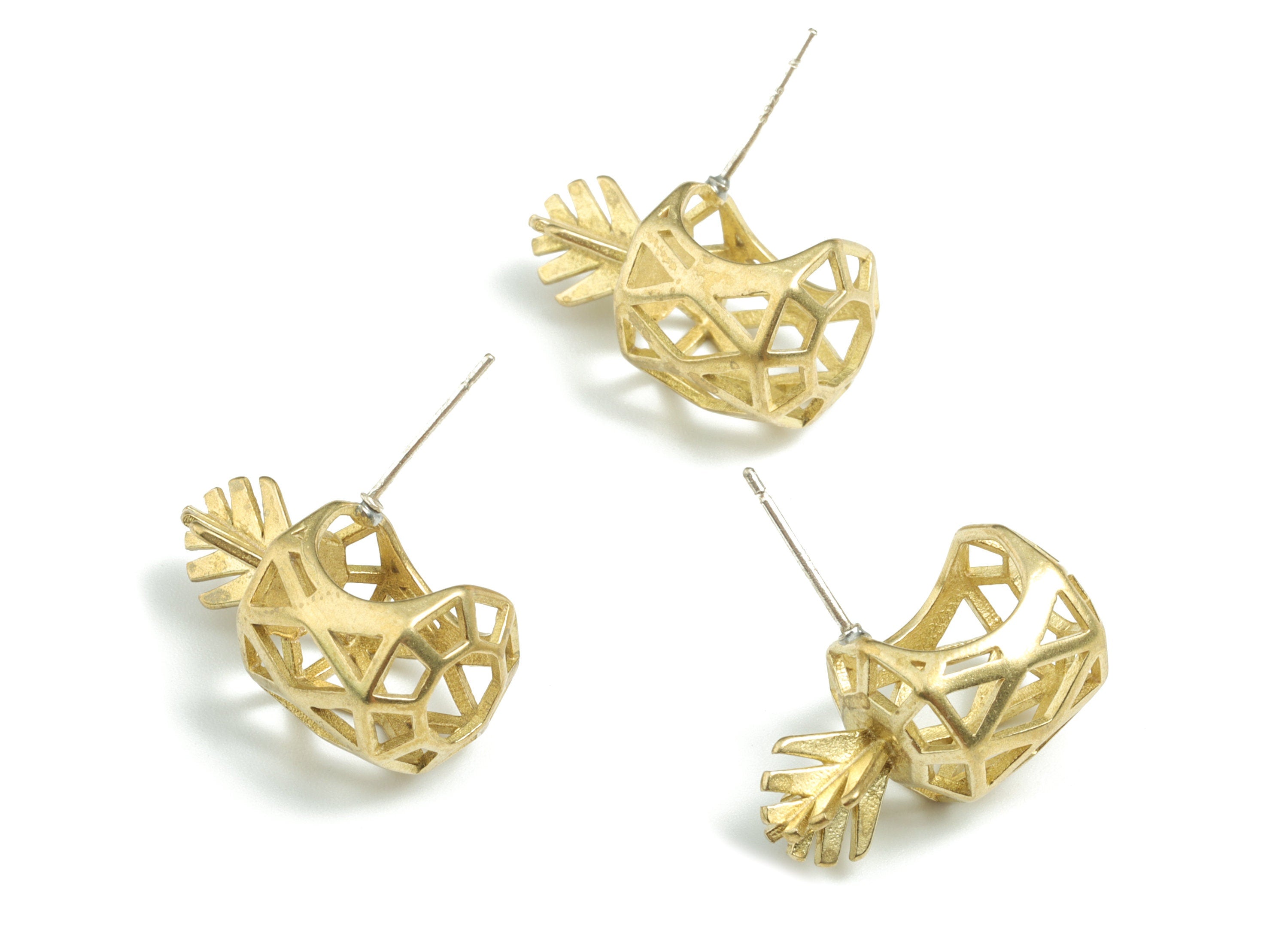 Brass Pineapple Earring Stud - Raw Brass Pineapple Earring Post - Earring Post - Jewelry Supplies - 22.88x22.65x12.29mm - PPME235 - DOMEDBAZAAR