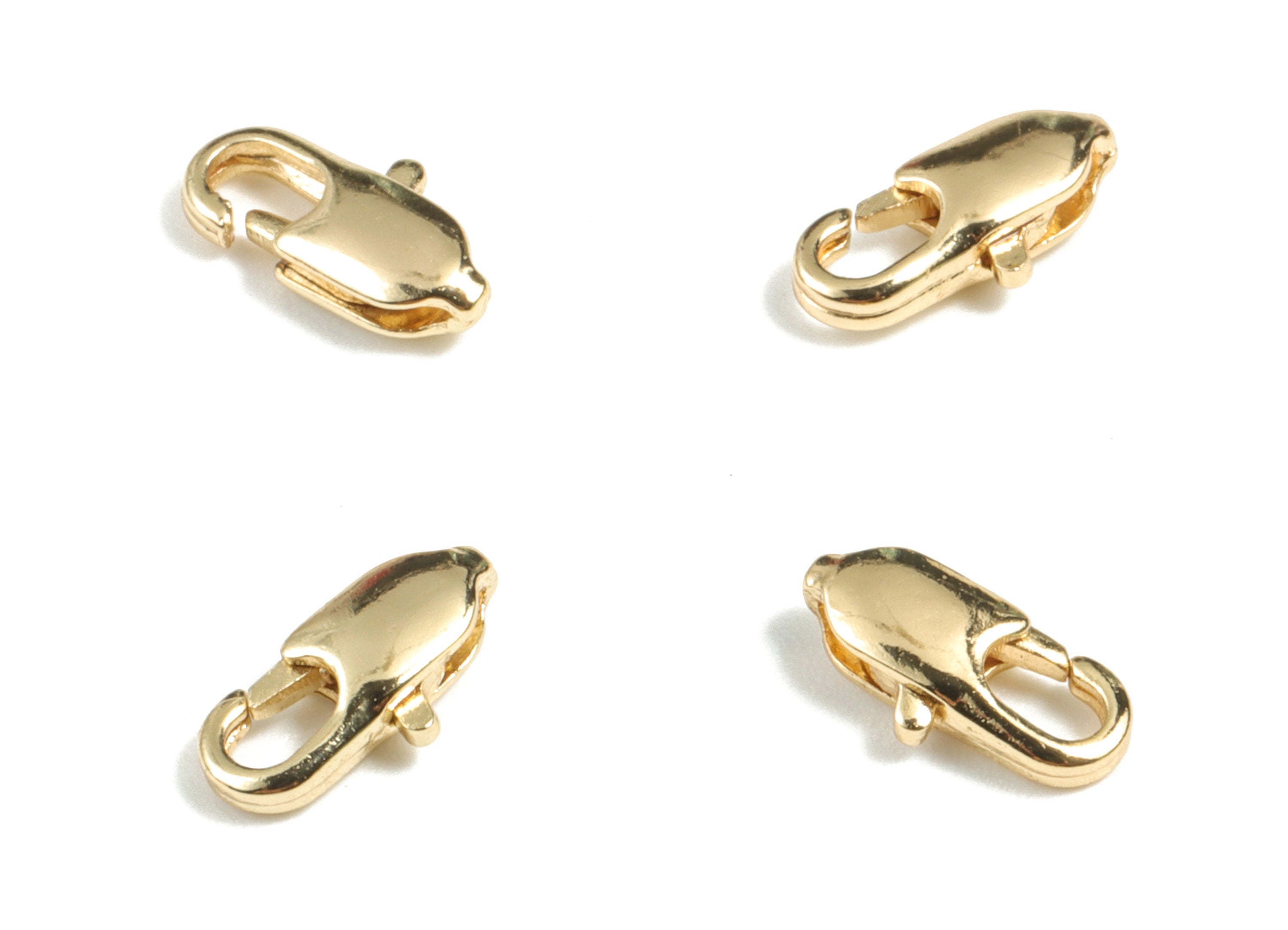 Gold Parrot Clasp - 18K Real Gold Plated Brass - 803 Lobster Claw Clasps - Jewelry Supplies - 10.36x5.42x2.79mm - RGP2695 - DOMEDBAZAAR