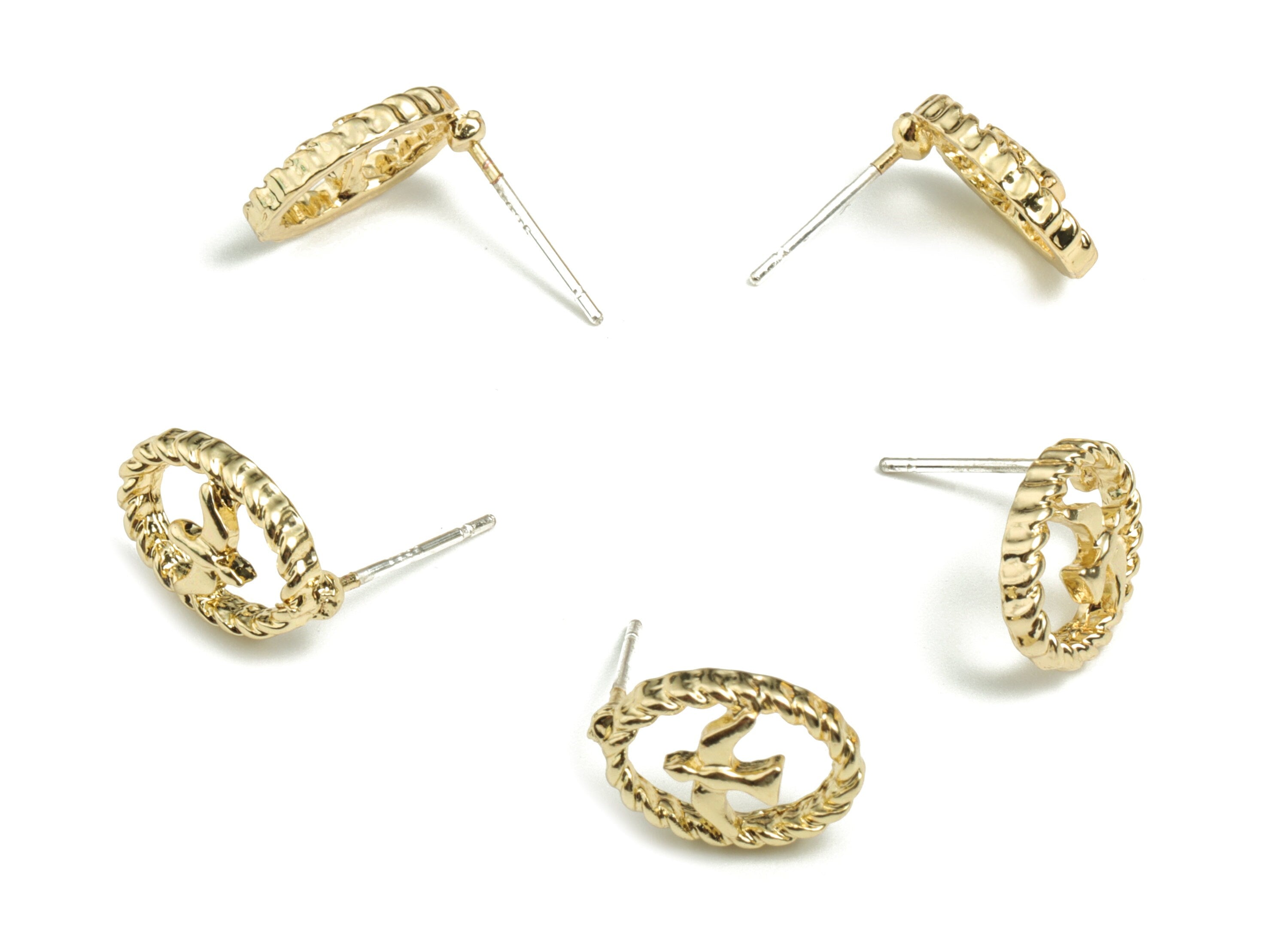 Alloy Mini Circle Earring Stud - Gold Alloy Mini Round Earring Post - Gold Tone Plated Alloy - Jewelry Supplies - 12.45x8.99x2.89mm - ZZ1743 - DOMEDBAZAAR