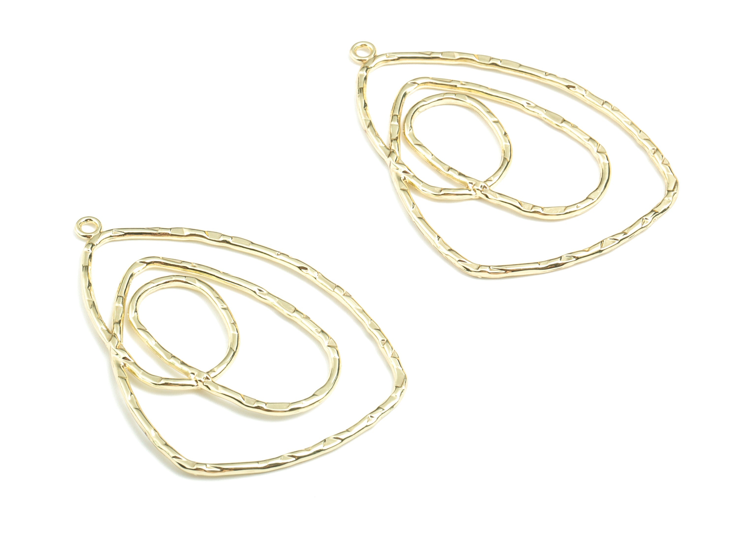 Alloy Wire Earring Charms - Gold Alloy Wire Pendant - Gold Tone Plated Alloy - Jewelry Supplies - 28.18x40.21x1.79mm - ZZ1720 - DOMEDBAZAAR