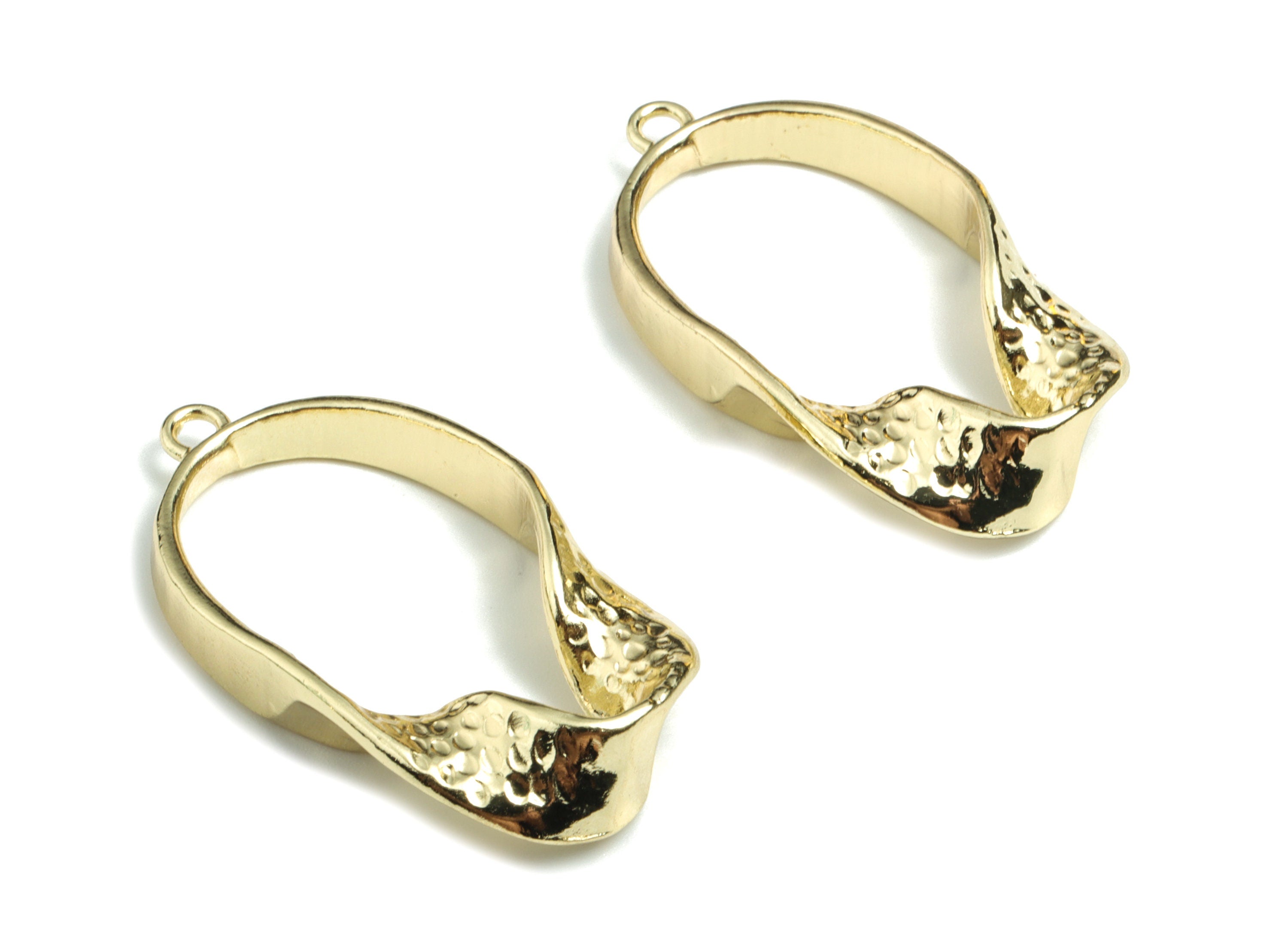 Alloy Geometry Earring Charms - Gold Alloy Geometry Pendant - Gold Tone Plated Alloy - Jewelry Supplies - 39.05x21.06x6.93mm - ZZ1711 - DOMEDBAZAAR