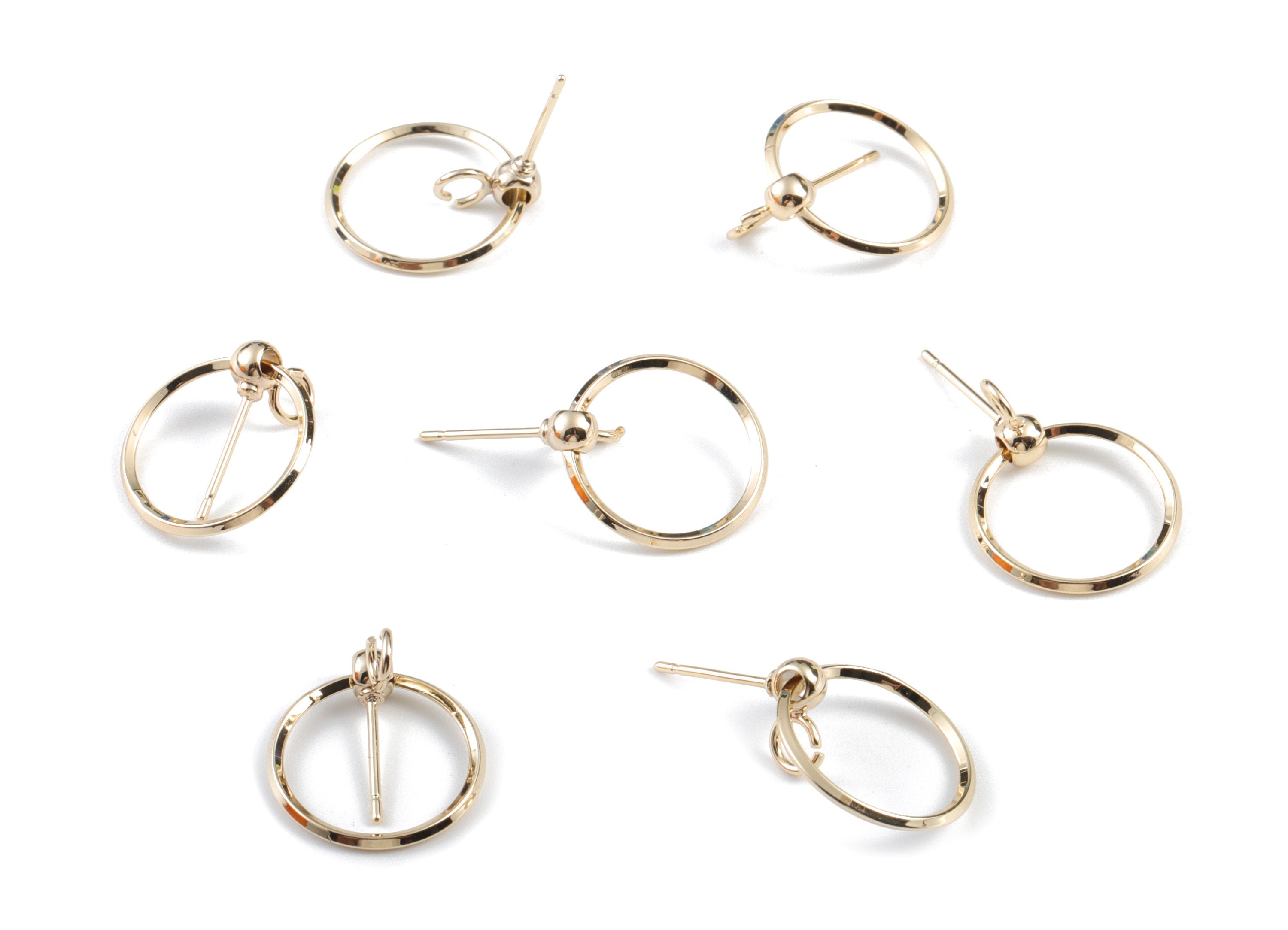Brass Hoop Earring Stud - Gold Hoop Earring Stud - 18K Real Gold Plated Brass Chain - Jewelry Supplies - 27.89x16.03x8.58mm - RGP2723 - DOMEDBAZAAR