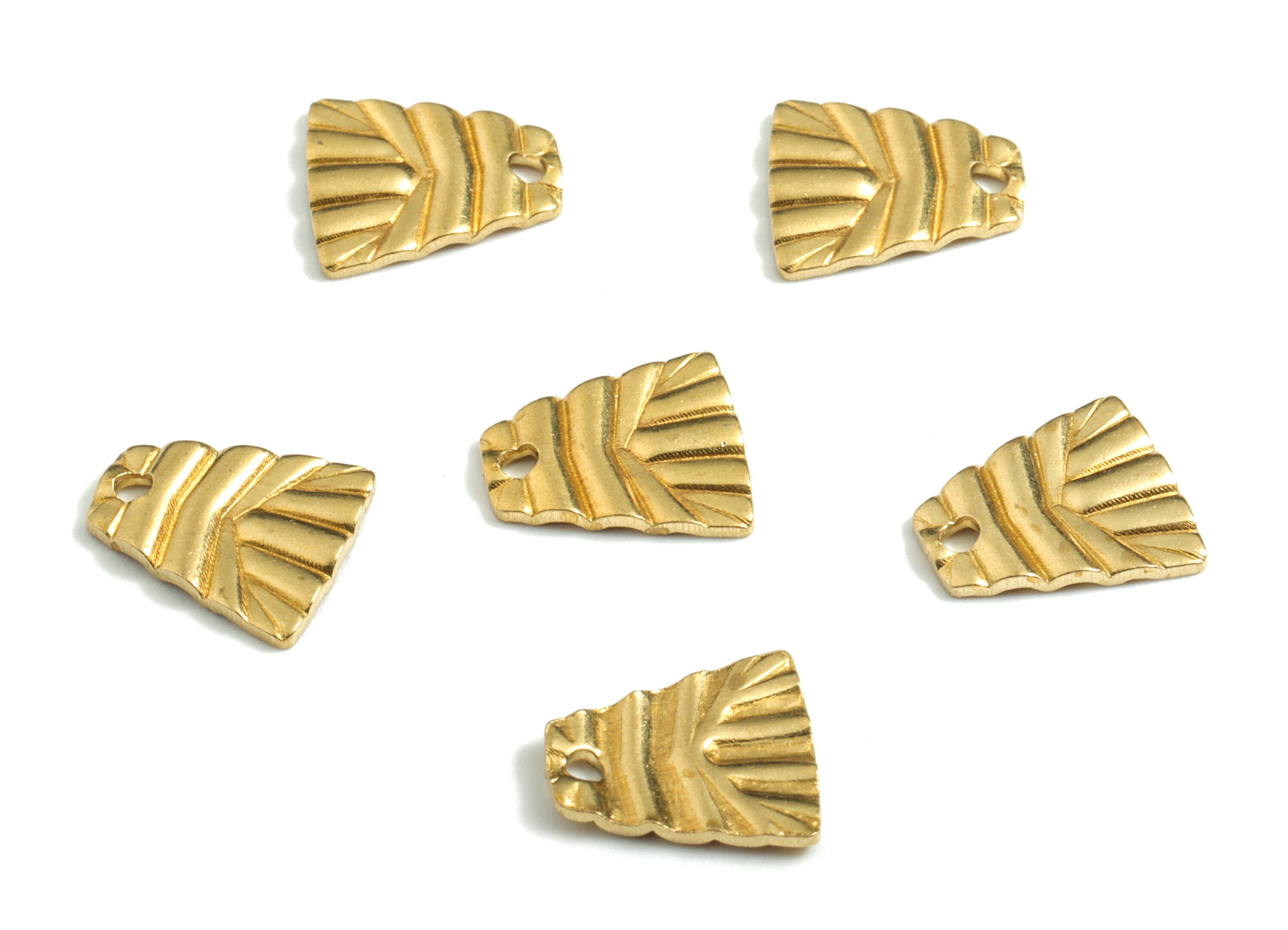 Brass Deltoid Earring Charms - Raw Brass Deltoid Pendant - Earring Findings - Jewelry Supplies - 10.58x9.19x1.29mm - PP3568 - DOMEDBAZAAR