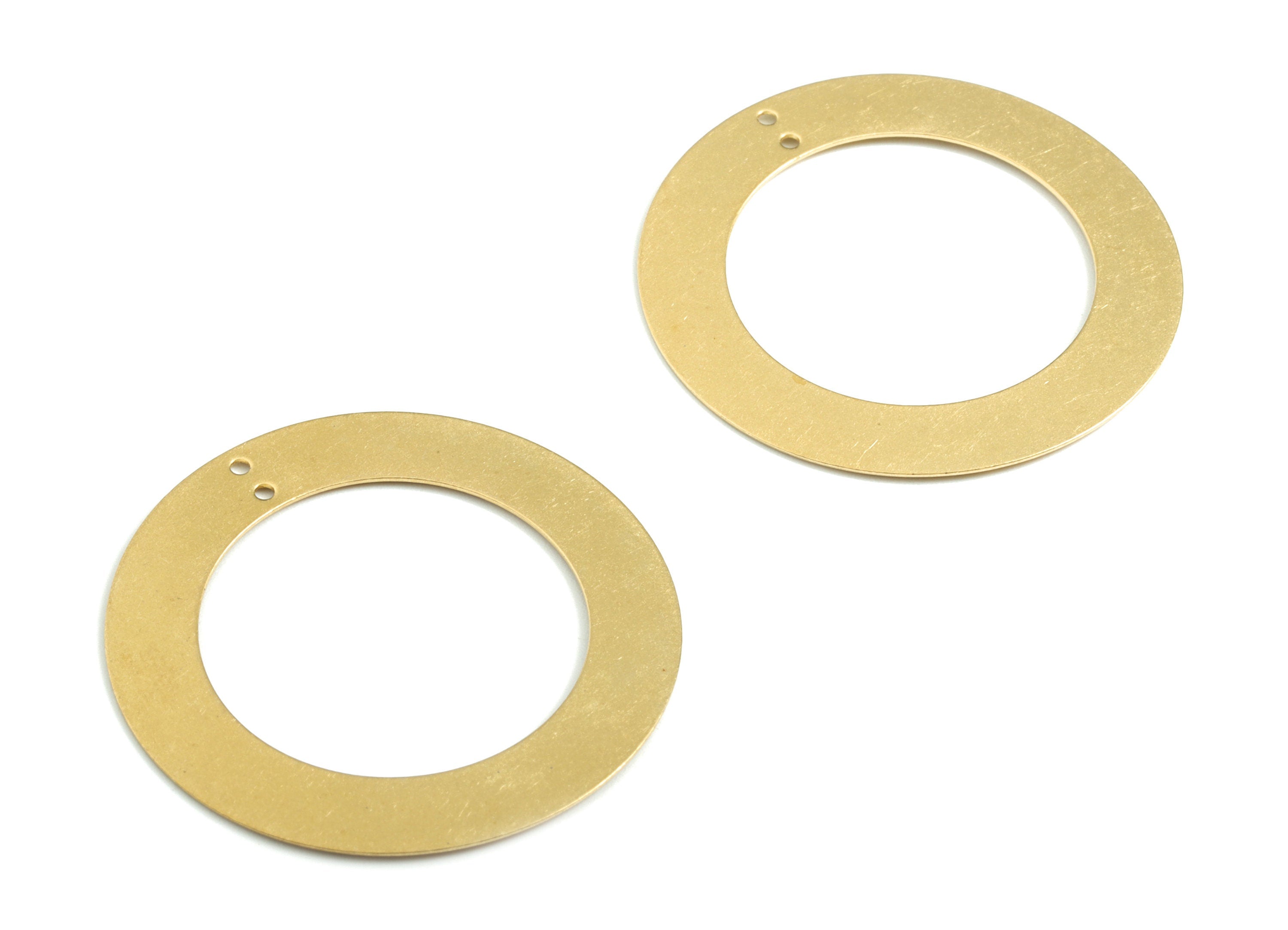Brass Hoop Earring Connector - Raw Brass Round Necklace Connector - Earring Findings - Jewelry Supplies - 34.02x34.02x0.42mm - PP3573 - DOMEDBAZAAR