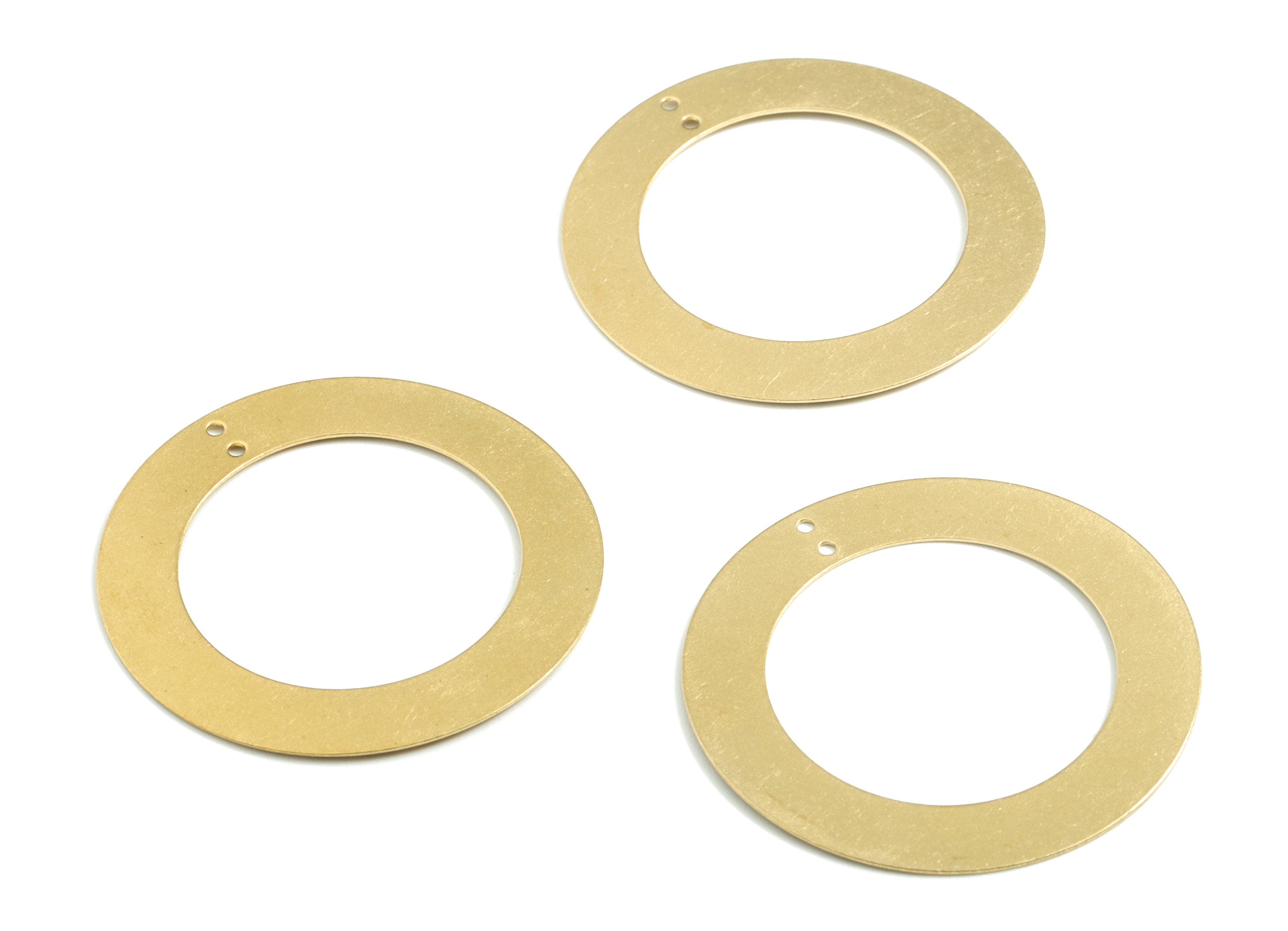 Brass Hoop Earring Connector - Raw Brass Round Necklace Connector - Earring Findings - Jewelry Supplies - 34.02x34.02x0.42mm - PP3573 - DOMEDBAZAAR