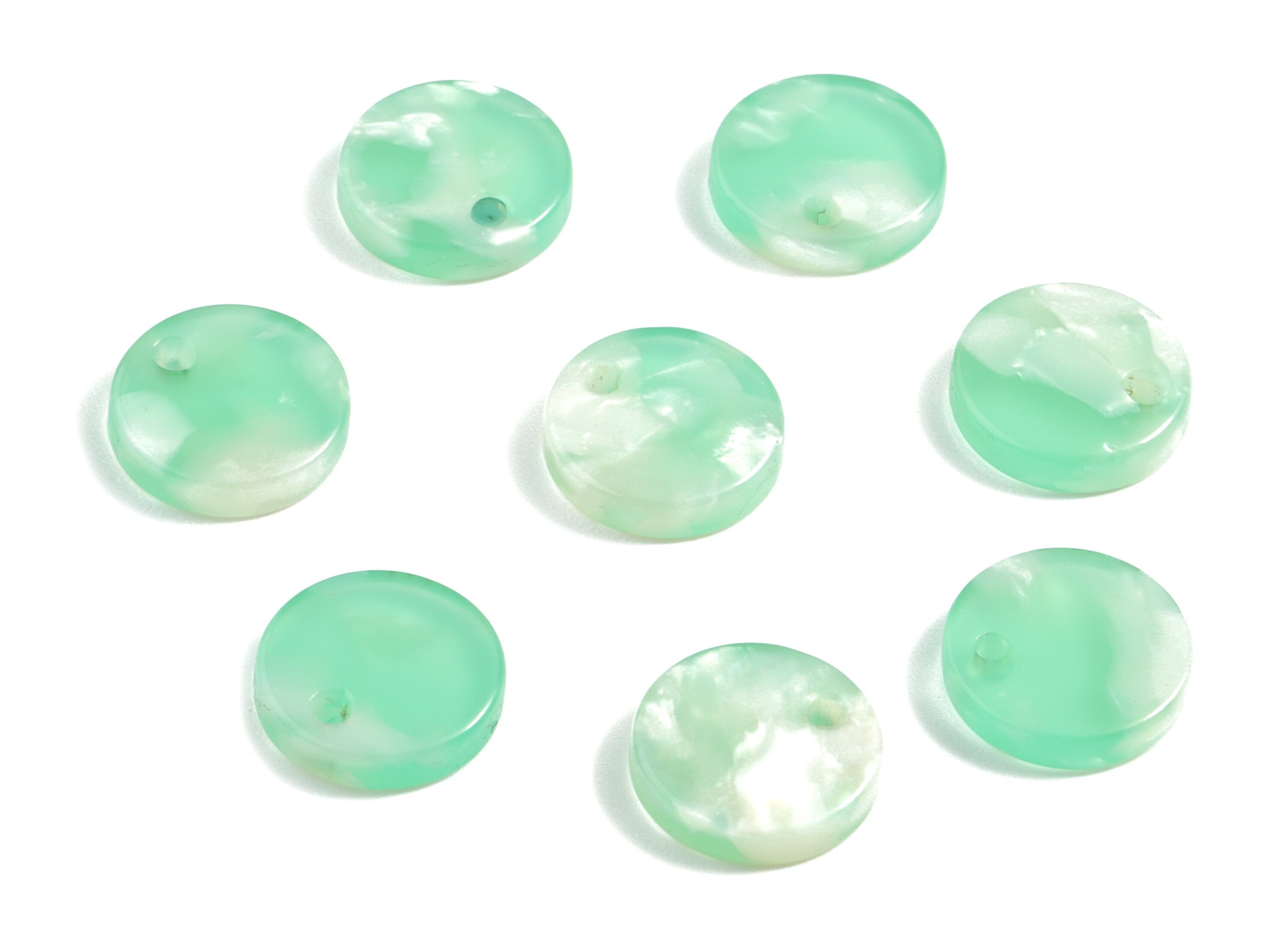 Acetate Circle Earrings Charms - Mini Round Earring Charm - Jewelry Supplies - Color Code:A35 - 11.71x11.71x2.62mm - AC1419-A35 - DOMEDBAZAAR