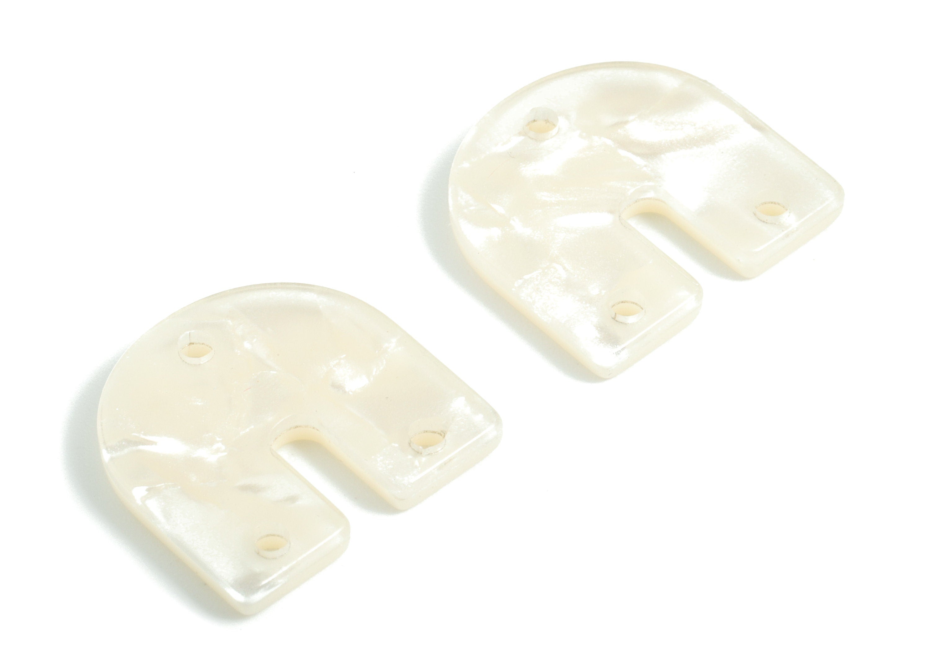 Acrylic U Earring Connectors - Horsehoe 3 Holes Earring Charms - Jewelry Supplies - Color Code: A31 - 16.92x16x2.42mm - AC1467-A31 - DOMEDBAZAAR