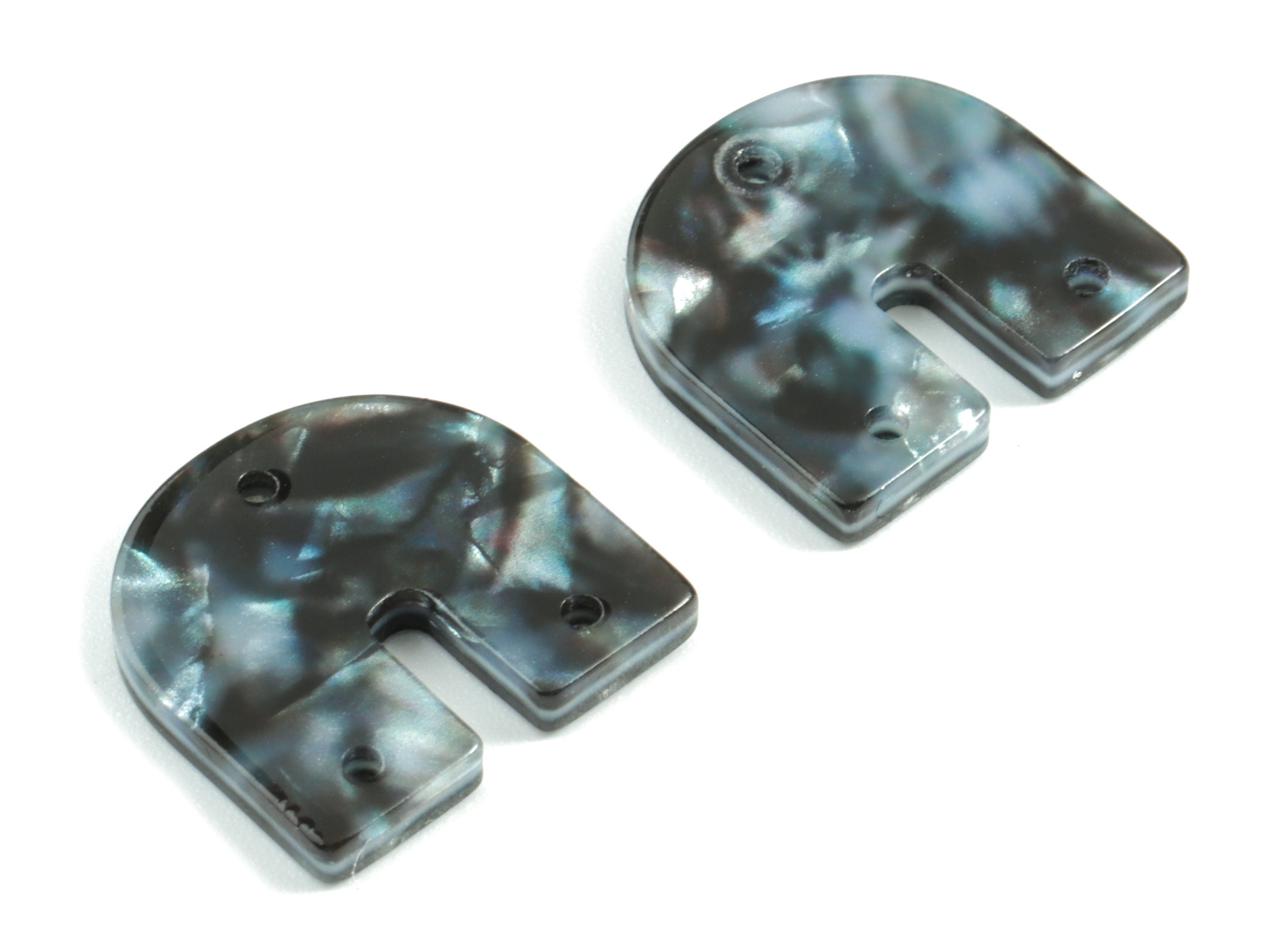 Acetate U Earring Connectors - Horsehoe 3 Holes Earring Charm - Jewelry Supplies - Color Code: A485 - 17.15x16.4x2.39mm - AC1467-A485 - DOMEDBAZAAR