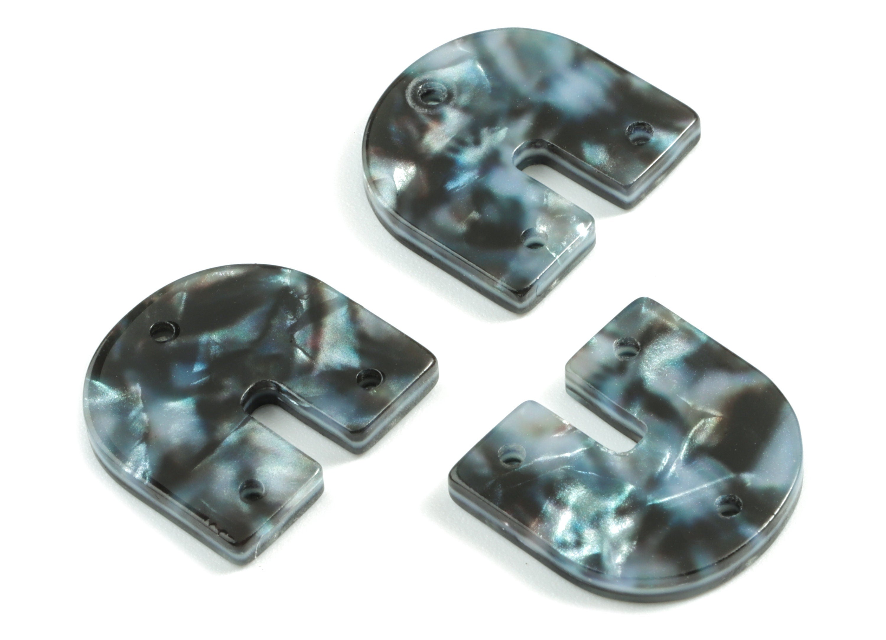 Acetate U Earring Connectors - Horsehoe 3 Holes Earring Charm - Jewelry Supplies - Color Code: A485 - 17.15x16.4x2.39mm - AC1467-A485 - DOMEDBAZAAR