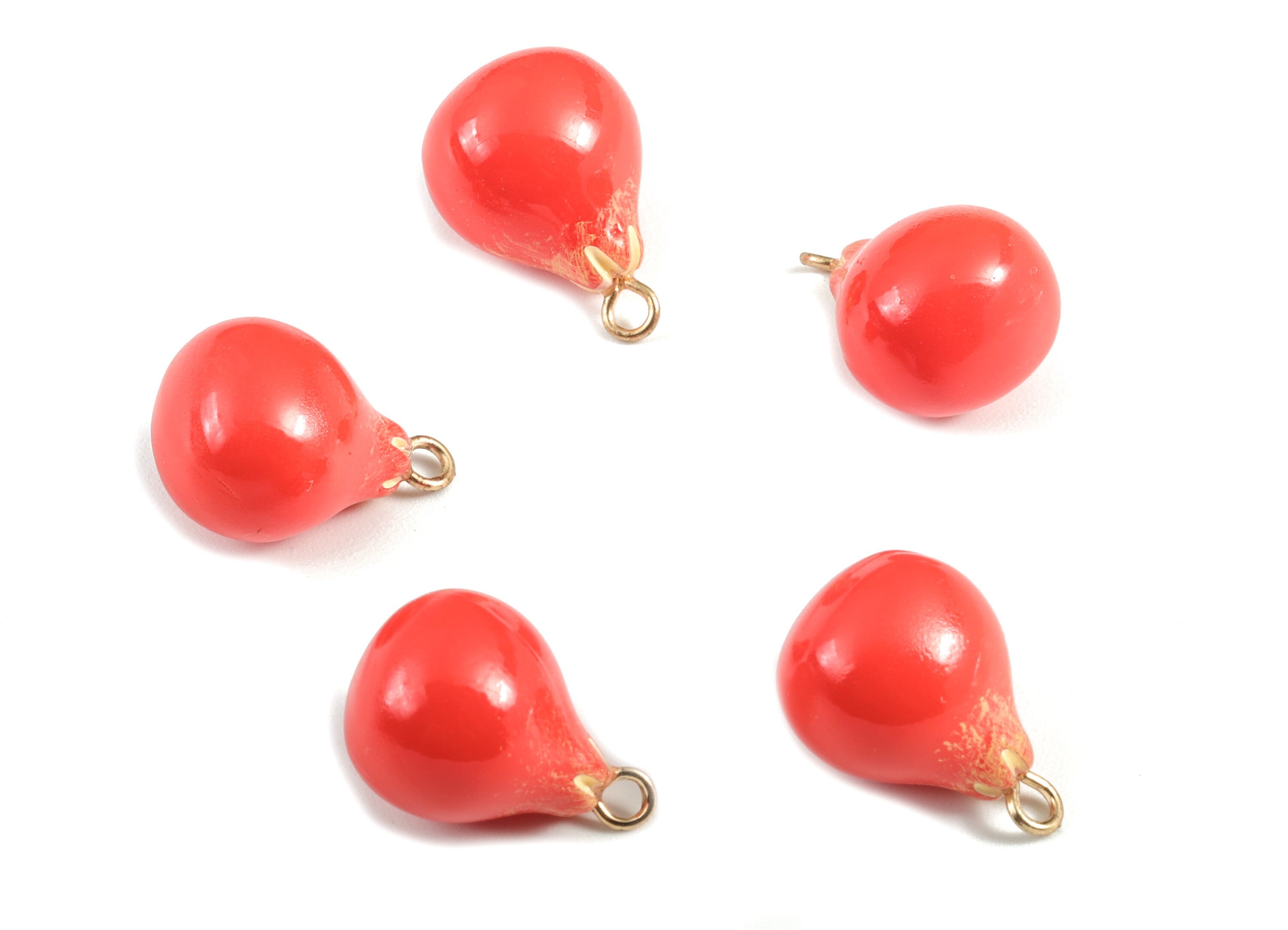 Acrylic Pomegranate Earring Charms - Pomegranate Pendant - Earring Findings - Jewelry Supplies - 17.2x12.3x10.6mm - AC1992 - DOMEDBAZAAR