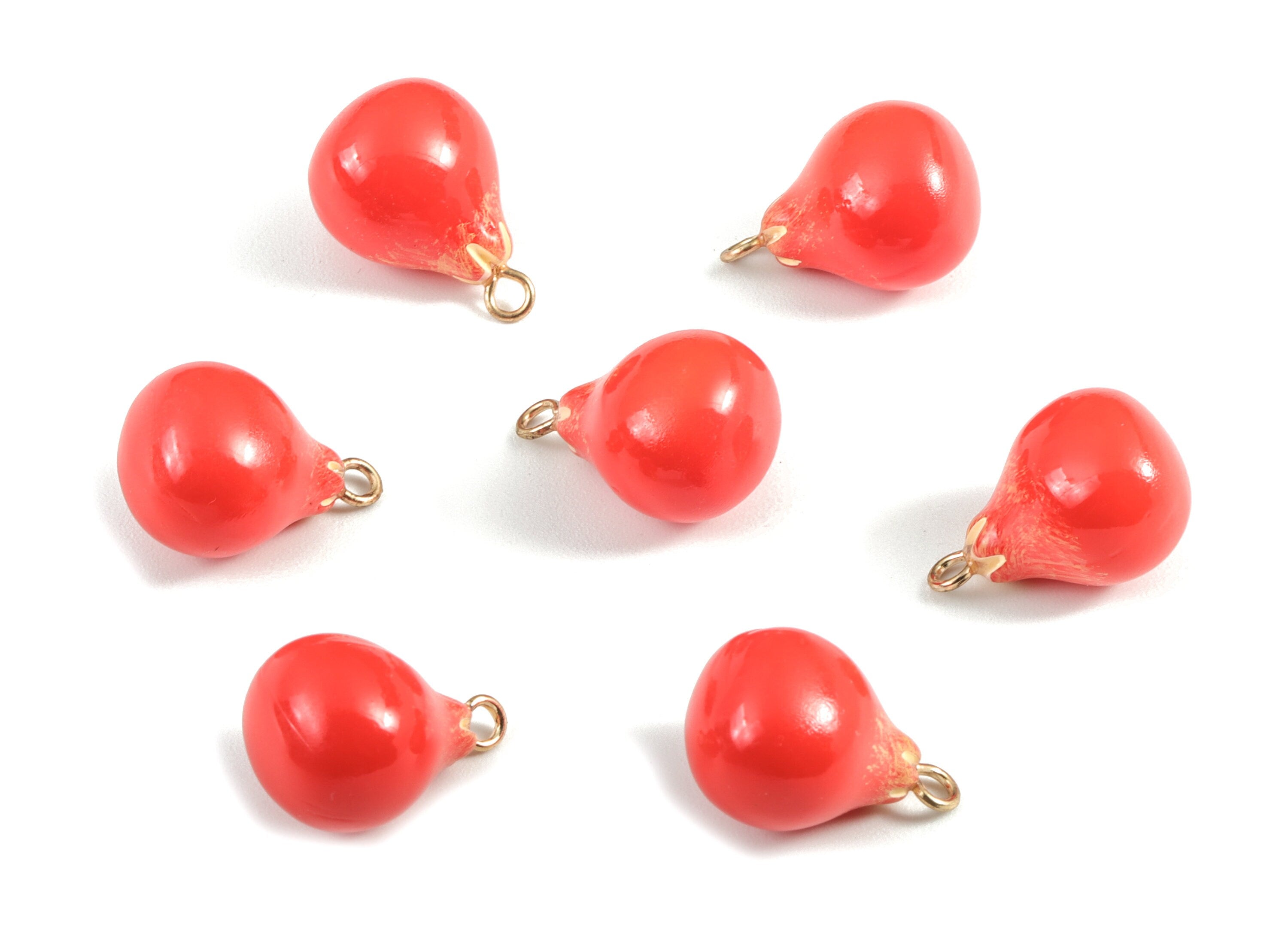 Acrylic Pomegranate Earring Charms - Pomegranate Pendant - Earring Findings - Jewelry Supplies - 17.2x12.3x10.6mm - AC1992 - DOMEDBAZAAR