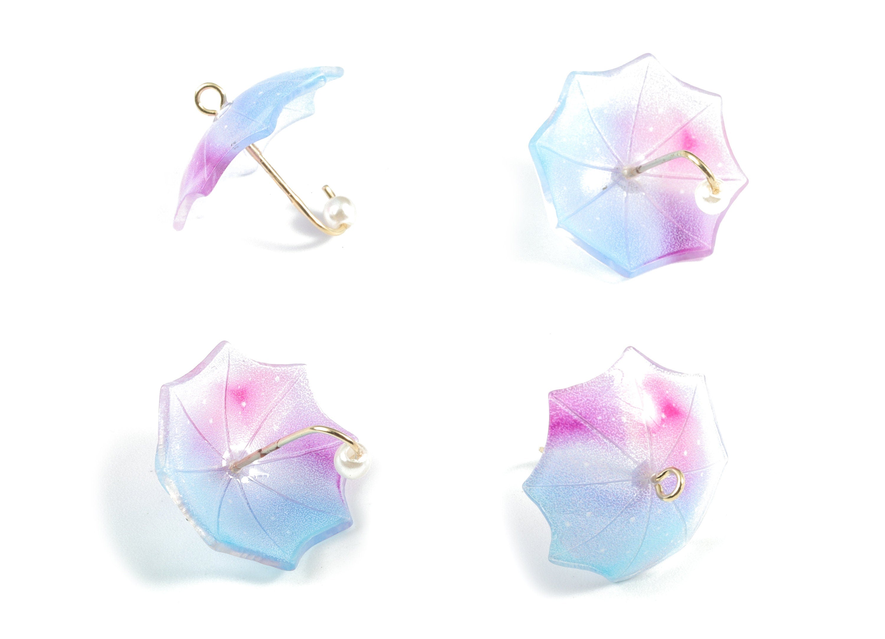 Acrylic Umbrella Earring Charms - Acrylic Umbrella Pendant - Earring Findings - Jewelry Supplies - 18.82x20.75x8.28mm - AC1983A - DOMEDBAZAAR