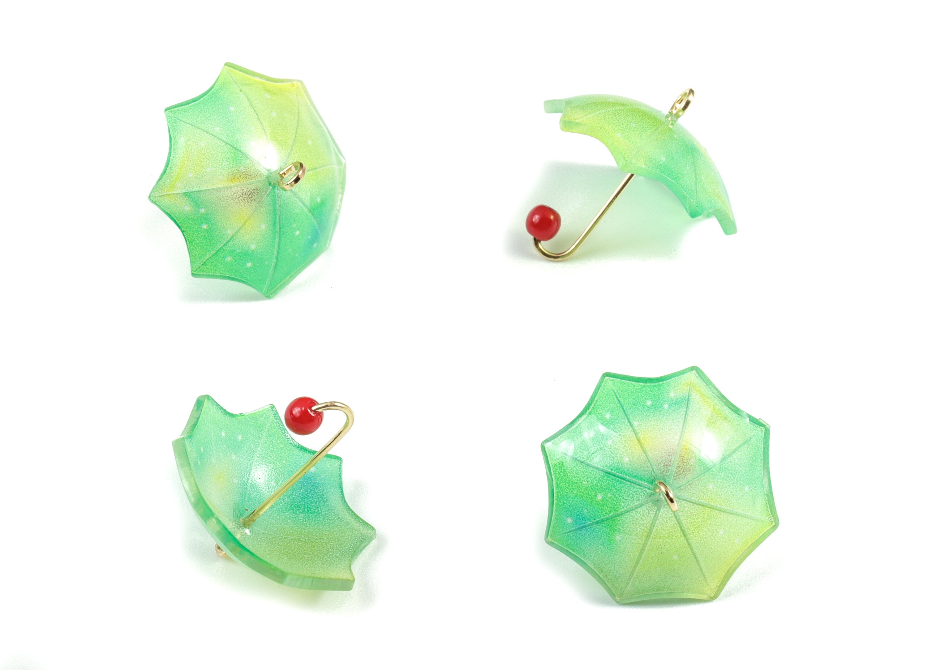 Acrylic Umbrella Earring Charms - Acrylic Umbrella Pendant - Earring Findings - Jewelry Supplies - 18.82x20.75x8.28mm - AC1983D - DOMEDBAZAAR