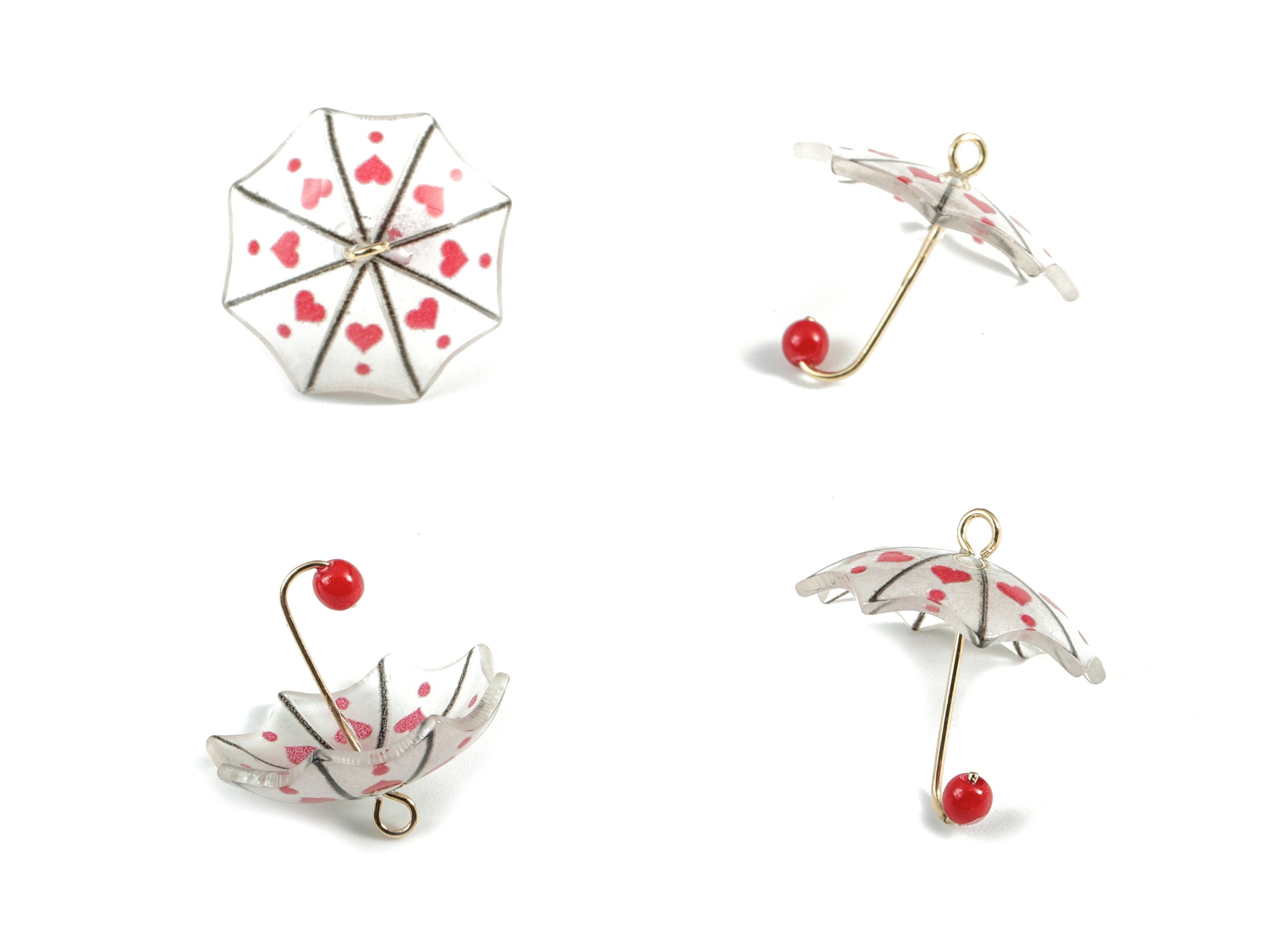 Acrylic Umbrella Earring Charms - Acrylic Umbrella Pendant - Earring Findings - Jewelry Supplies - 18.82x20.75x8.28mm - AC1983F - DOMEDBAZAAR