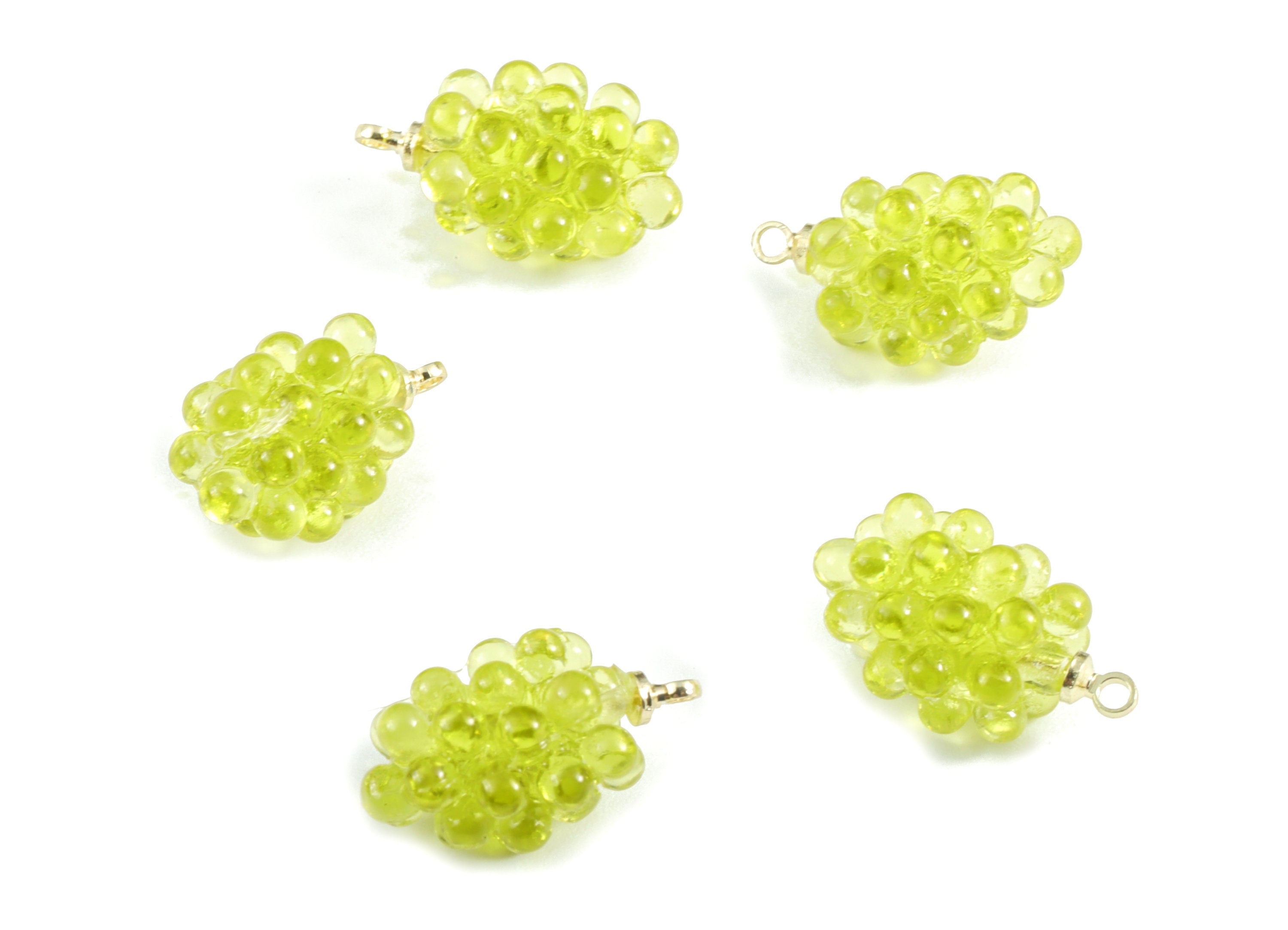 Acrylic Grape Earring Charms - Acrylic Grape Pendant - Earring Findings - Jewelry Supplies - 17.92x10.44x9.61mm - AC2001B - DOMEDBAZAAR