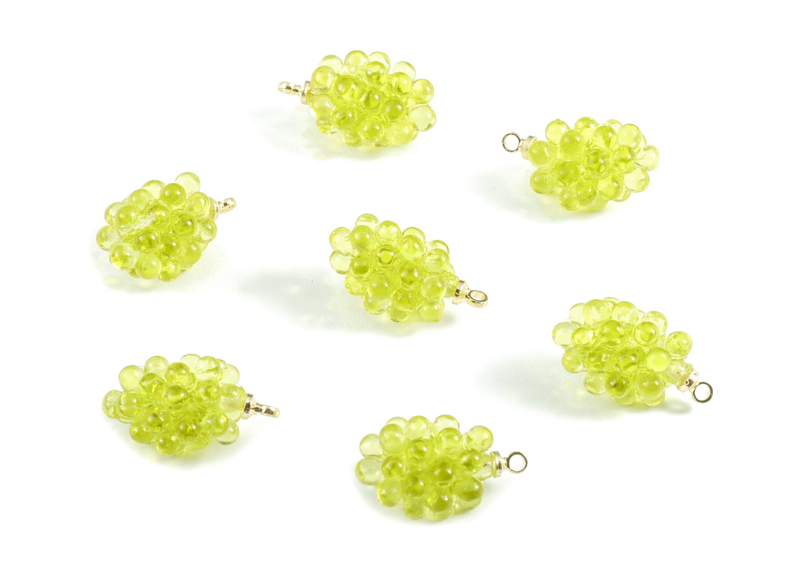 Acrylic Grape Earring Charms - Acrylic Grape Pendant - Earring Findings - Jewelry Supplies - 17.92x10.44x9.61mm - AC2001B - DOMEDBAZAAR