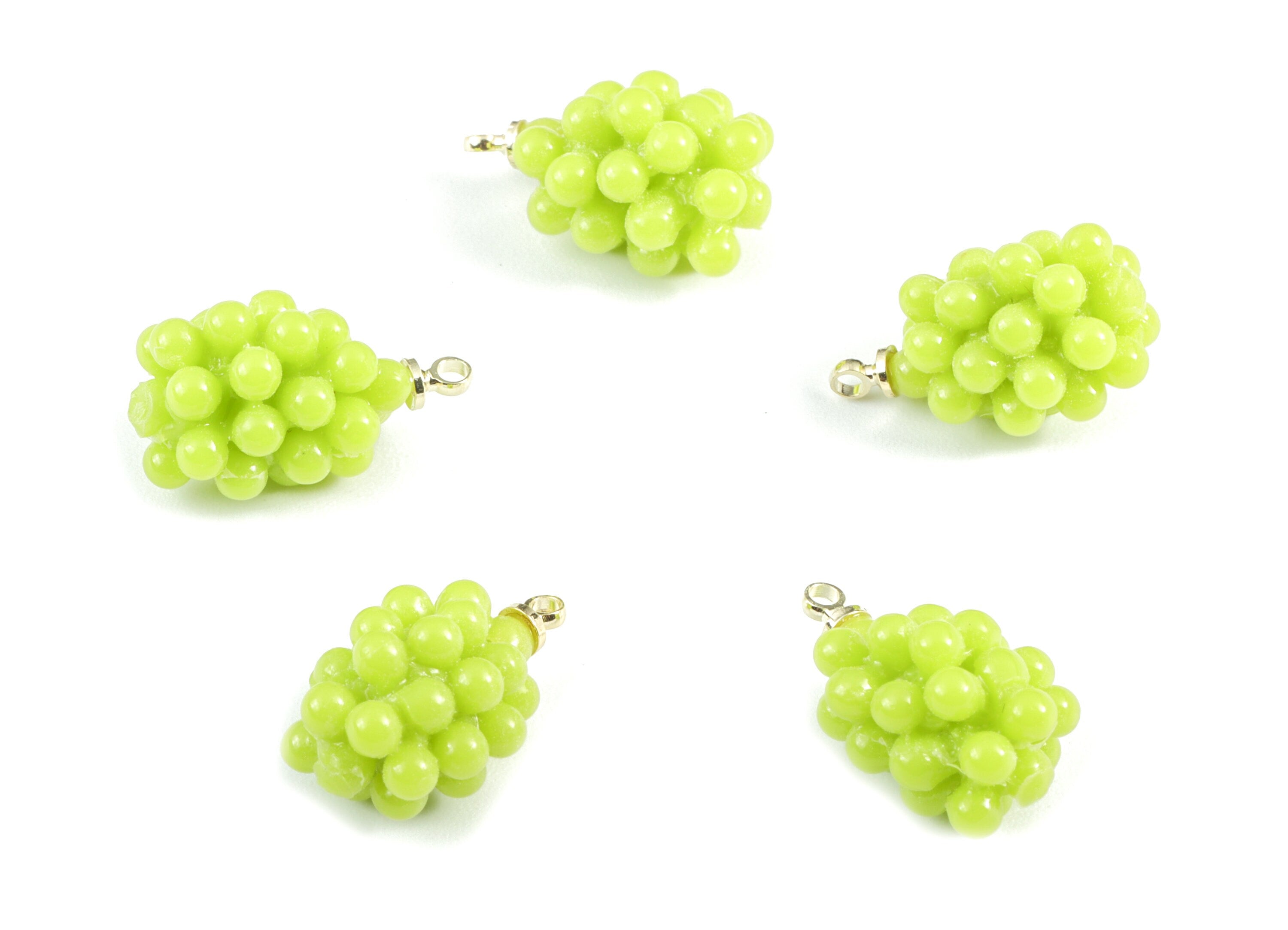 Acrylic Grape Earring Charms - Acrylic Grape Pendant - Earring Findings - Jewelry Supplies - 17.92x10.44x9.61mm - AC2001C - DOMEDBAZAAR