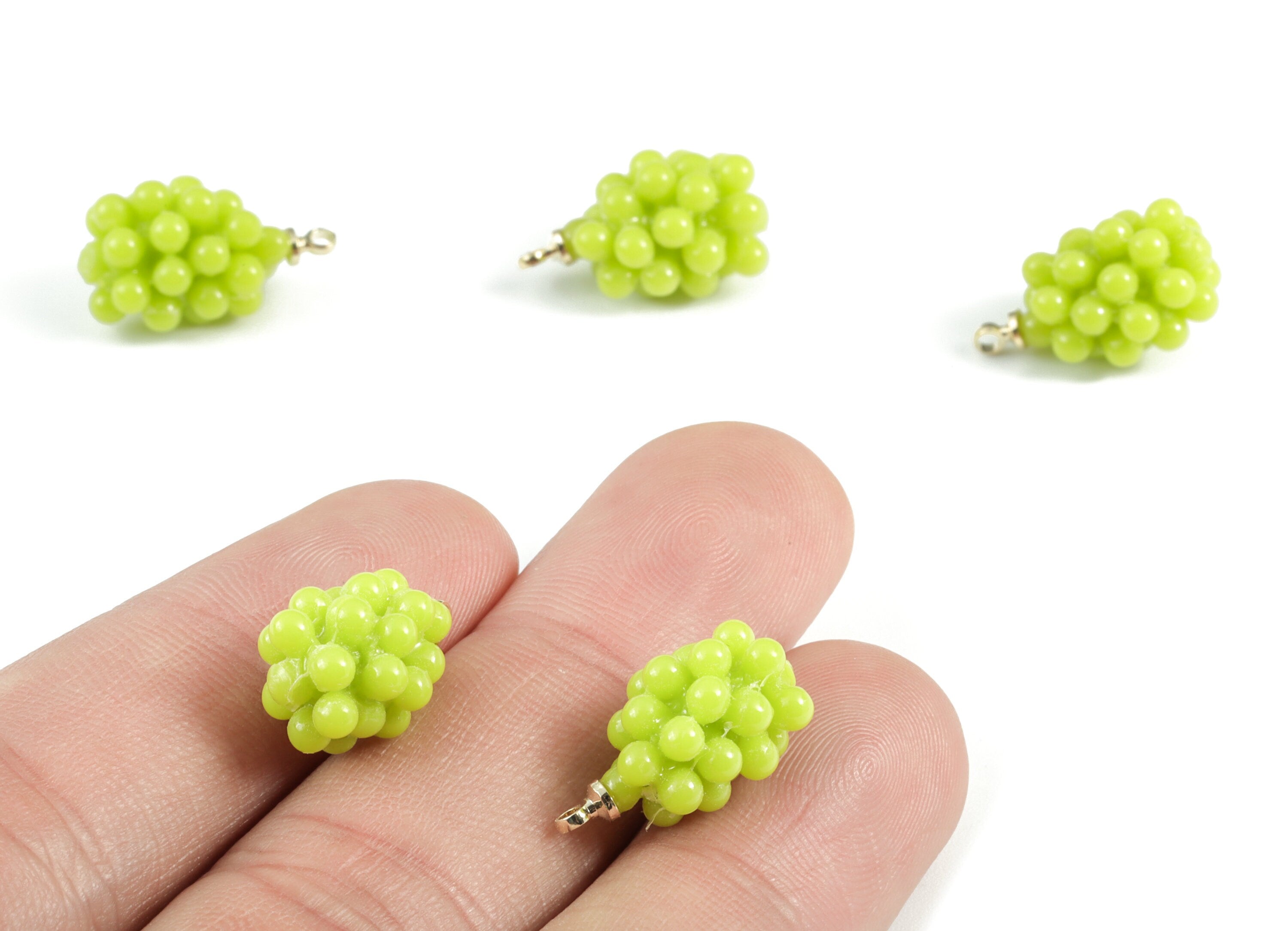 Acrylic Grape Earring Charms - Acrylic Grape Pendant - Earring Findings - Jewelry Supplies - 17.92x10.44x9.61mm - AC2001C - DOMEDBAZAAR