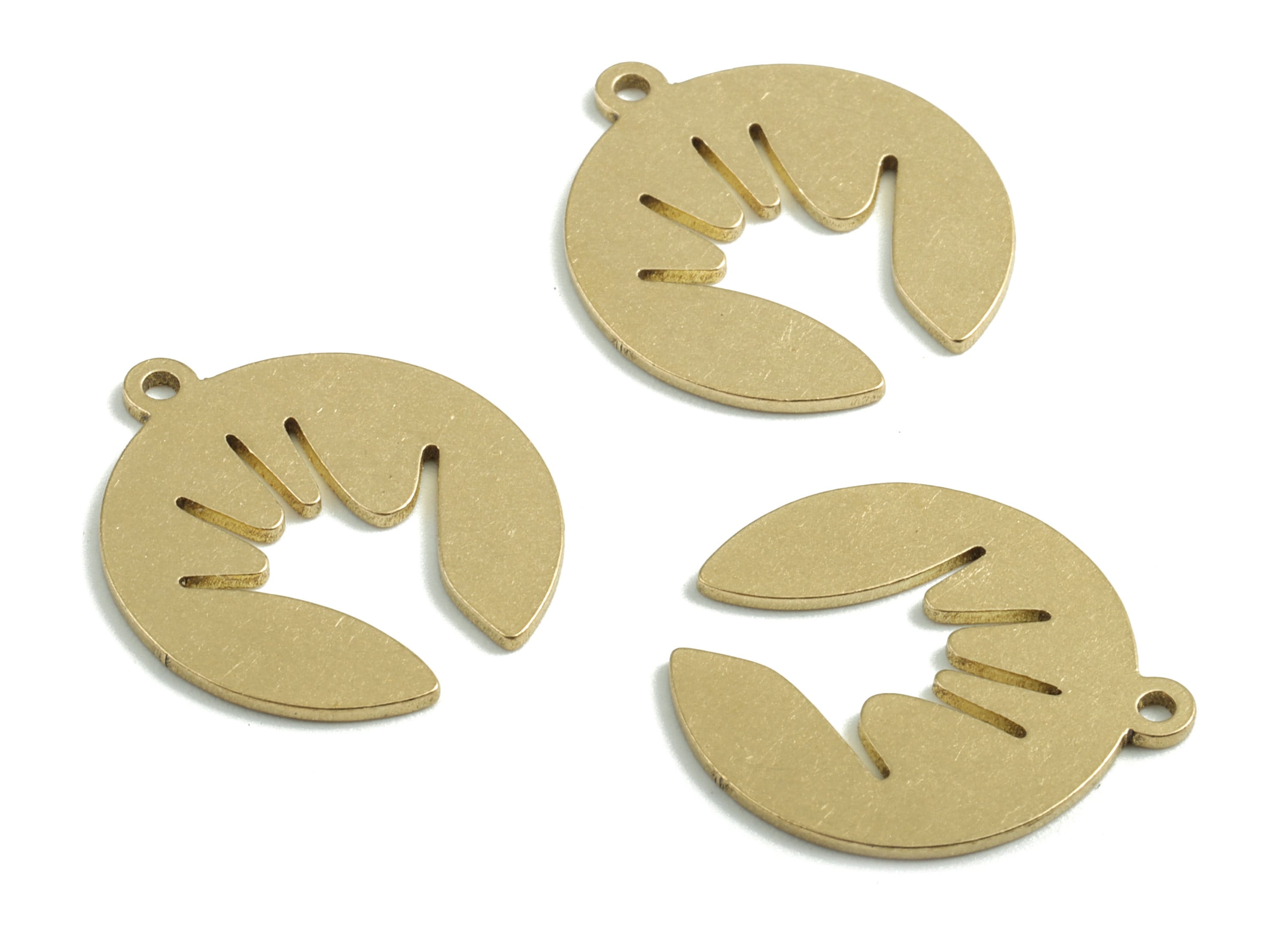 Brass Hand Earring Charms - Raw Brass Hand Pendant - Earrings Finding - Jewelry Supplies - 19.94x17.95x0.81mm - PPM2829 - DOMEDBAZAAR