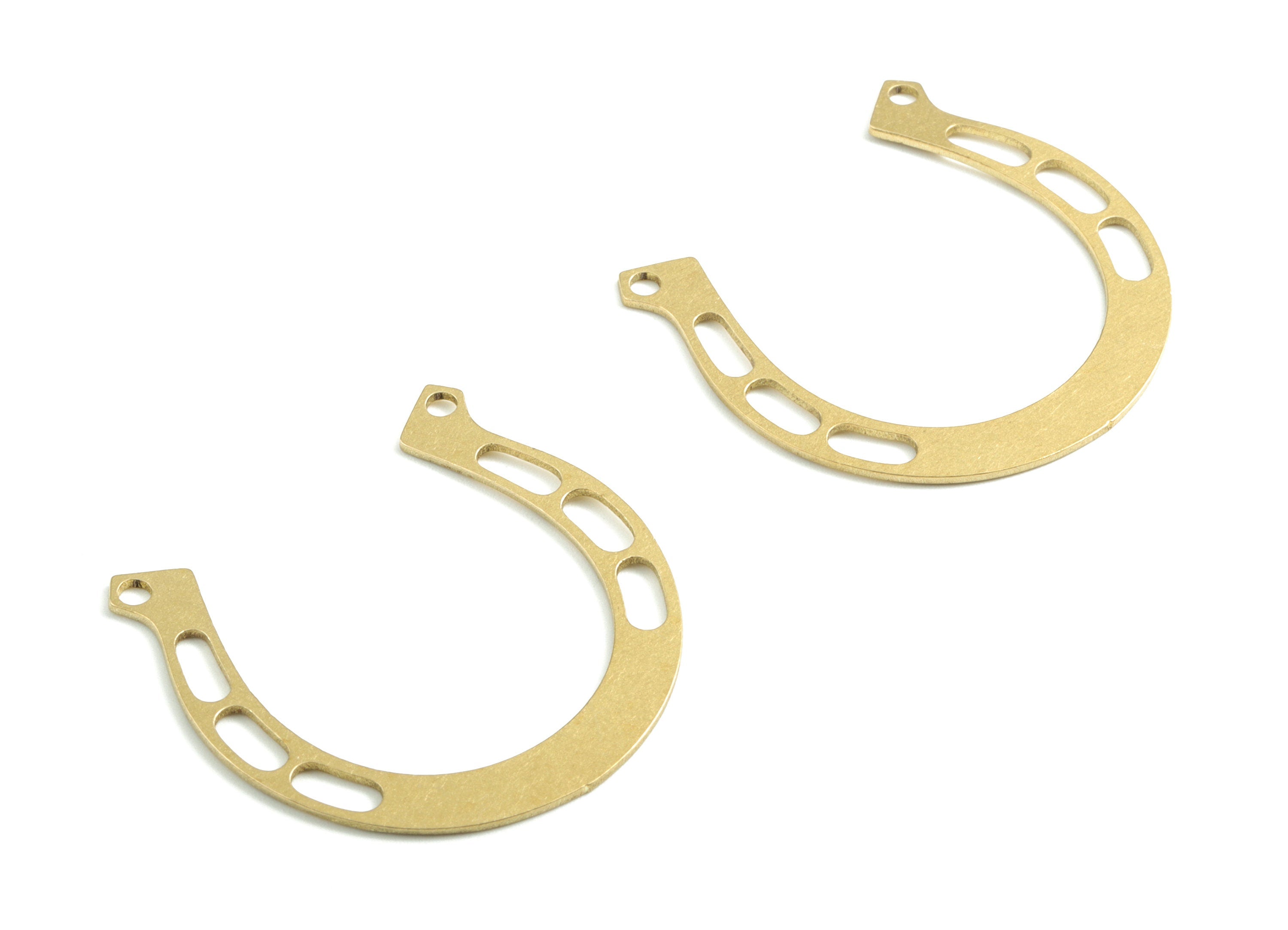 Brass Horseshoe Earring Connector - Raw Brass Horseshoe Earring Charms - Earrings Finding - Jewelry Supplies - 34.57x33.13x0.88mm - PPM2897 - DOMEDBAZAAR