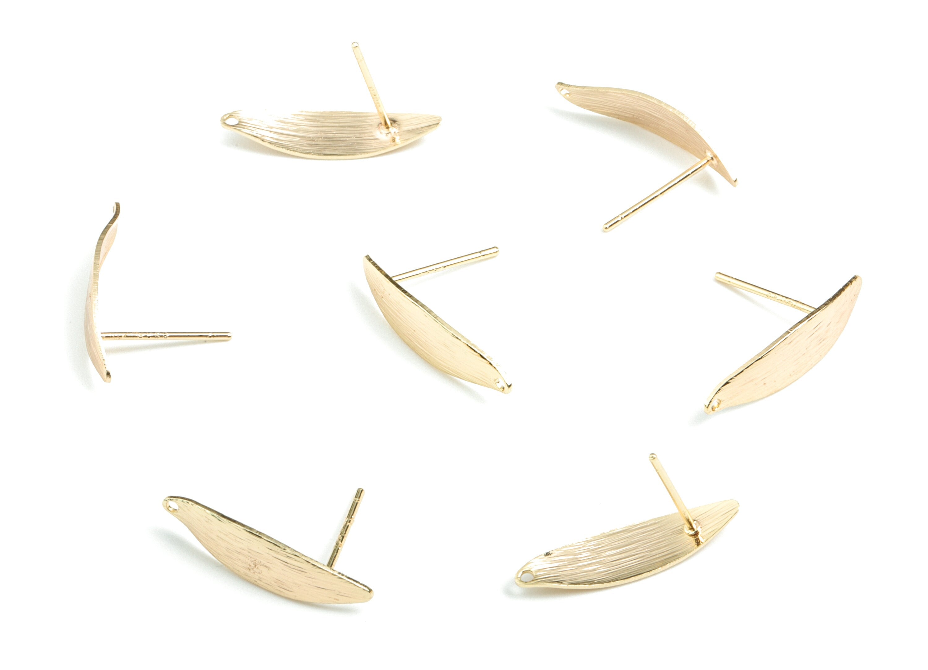 Brass Ellipse Earring Stud - Gold Ellipse Earring Stud - 18K Real Gold Plated Brass - Jewelry Supplies - 20.13x12.49x1.83mm - RGP2722 - DOMEDBAZAAR