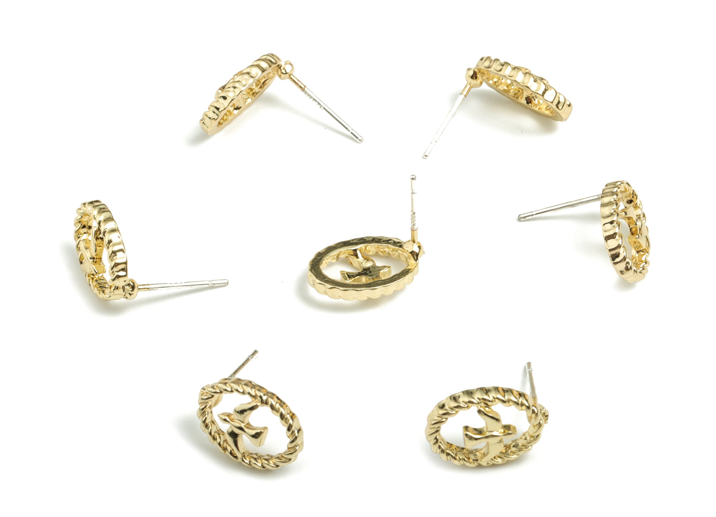 Alloy Mini Circle Earring Stud - Gold Alloy Mini Round Earring Post - Gold Tone Plated Alloy - Jewelry Supplies - 12.45x8.99x2.89mm - ZZ1743 - DOMEDBAZAAR