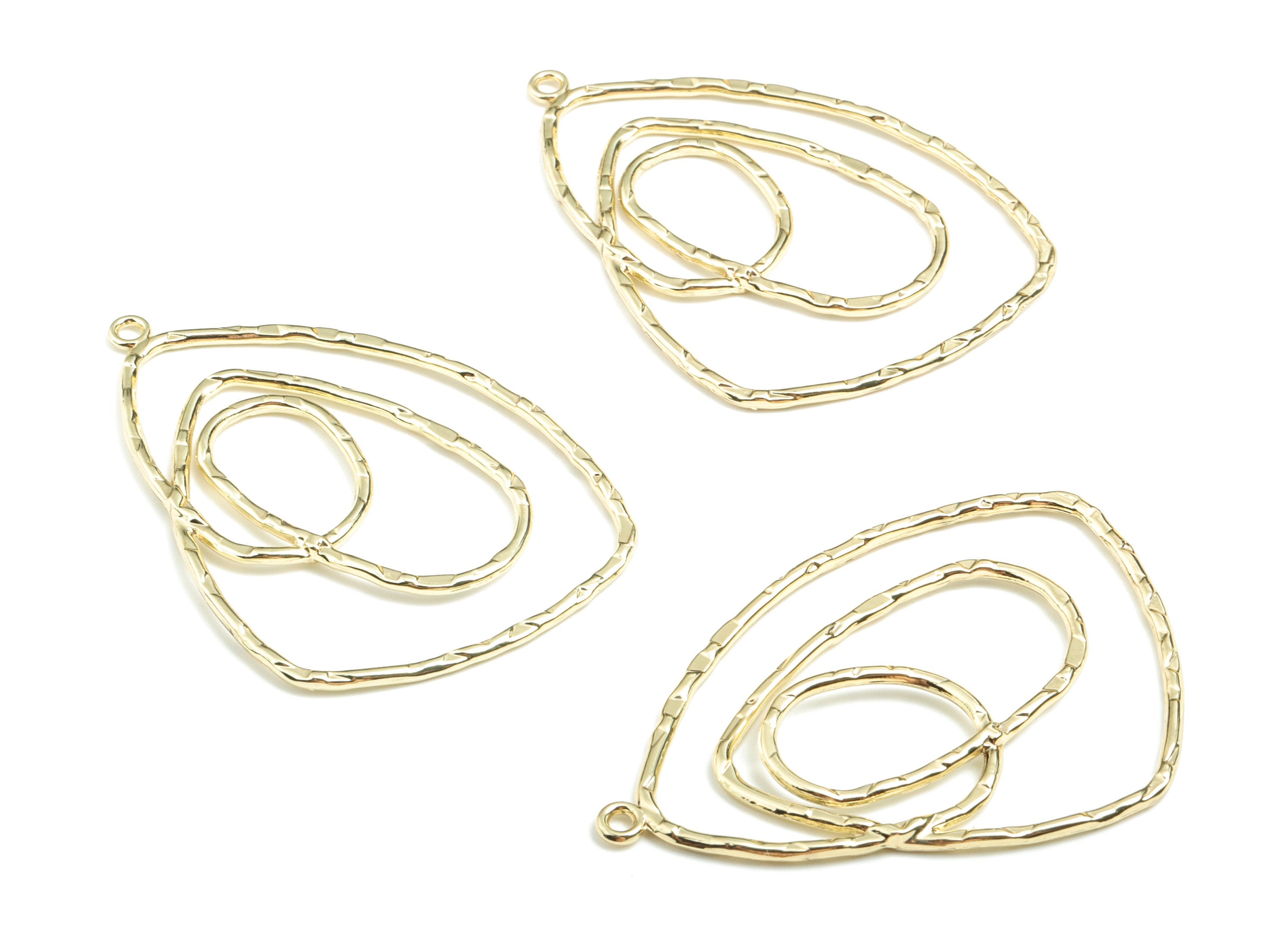 Alloy Wire Earring Charms - Gold Alloy Wire Pendant - Gold Tone Plated Alloy - Jewelry Supplies - 28.18x40.21x1.79mm - ZZ1720 - DOMEDBAZAAR