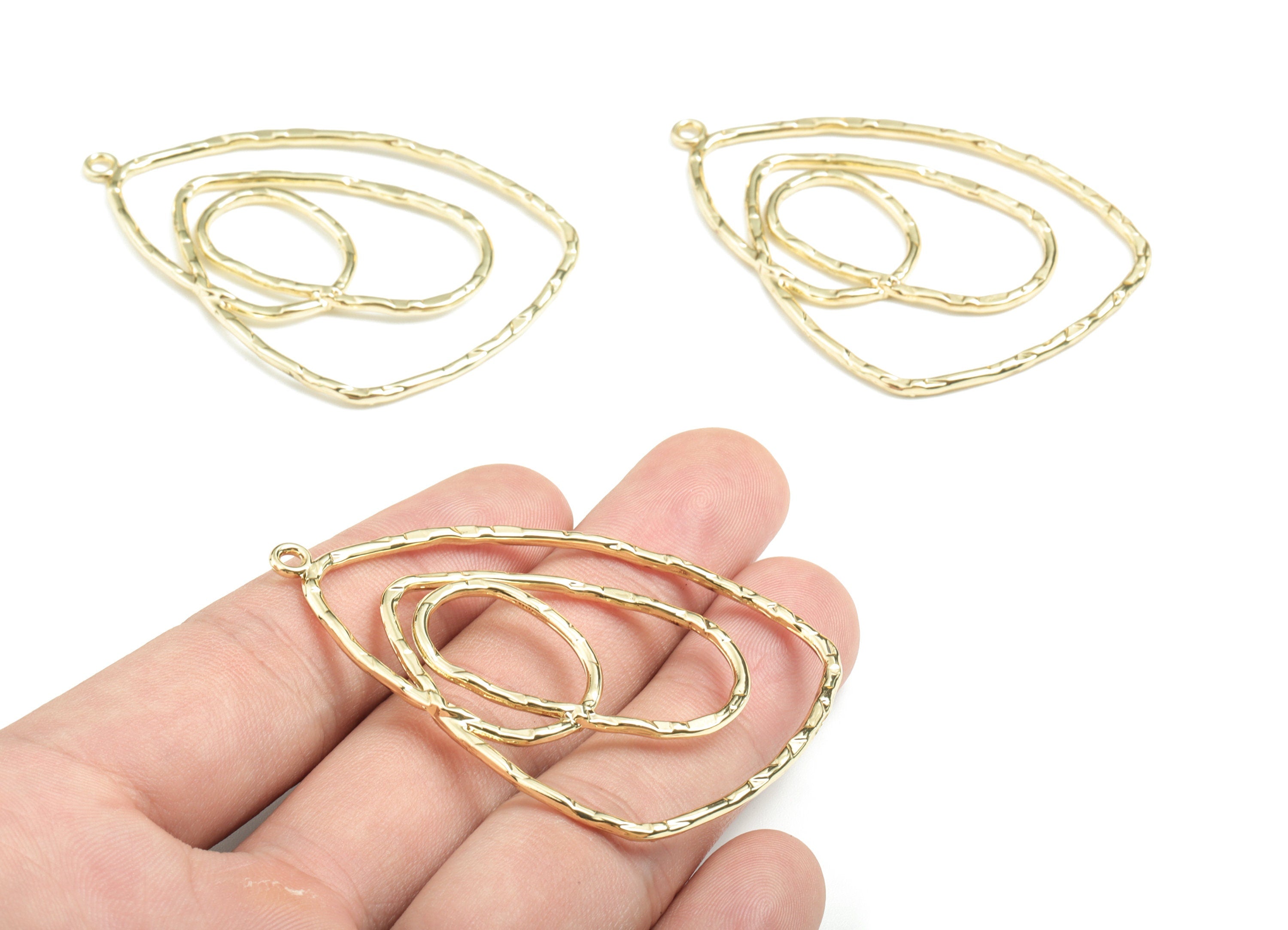 Alloy Wire Earring Charms - Gold Alloy Wire Pendant - Gold Tone Plated Alloy - Jewelry Supplies - 28.18x40.21x1.79mm - ZZ1720 - DOMEDBAZAAR
